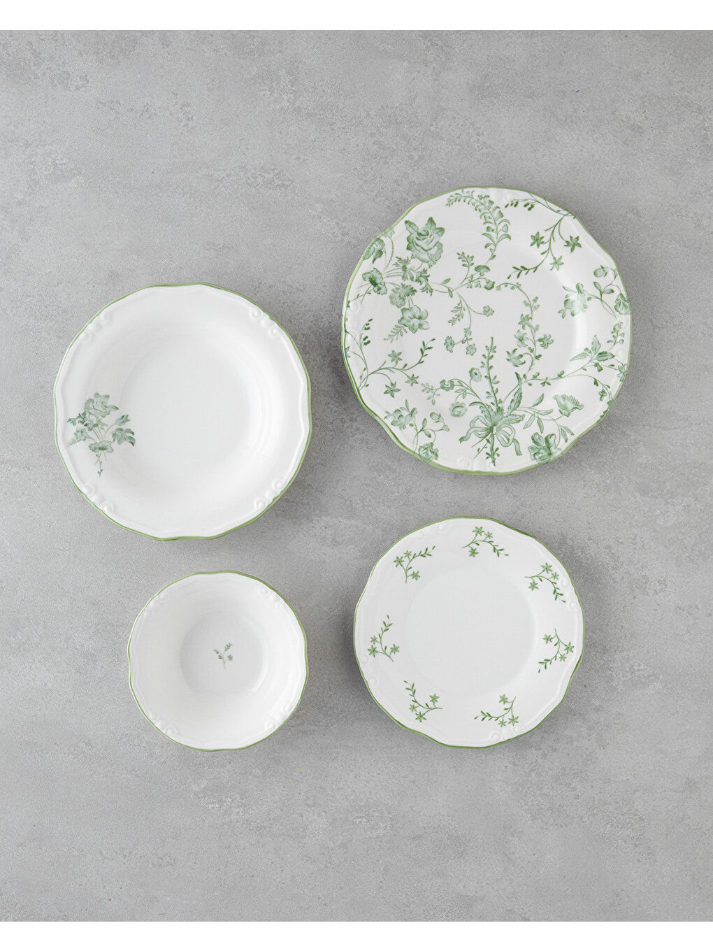 Plantopia Porselen Yemek Takımı 24 Parça 6 Kişilik Yeşil-1