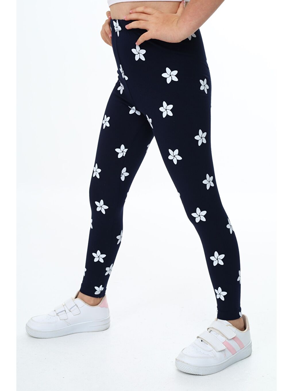 Lacivert Kız Çocuk Baskılı Tayt-1