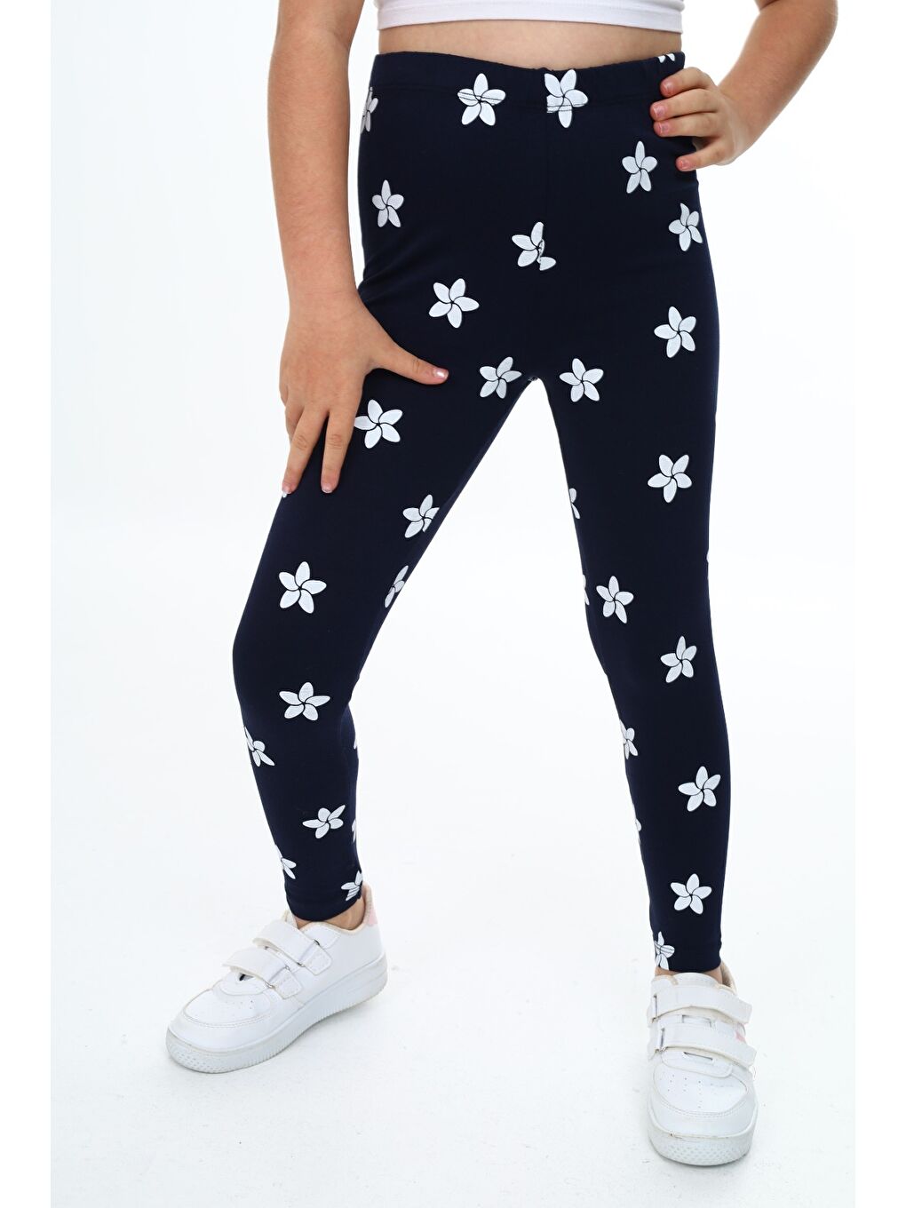 Lacivert Kız Çocuk Baskılı Tayt-3