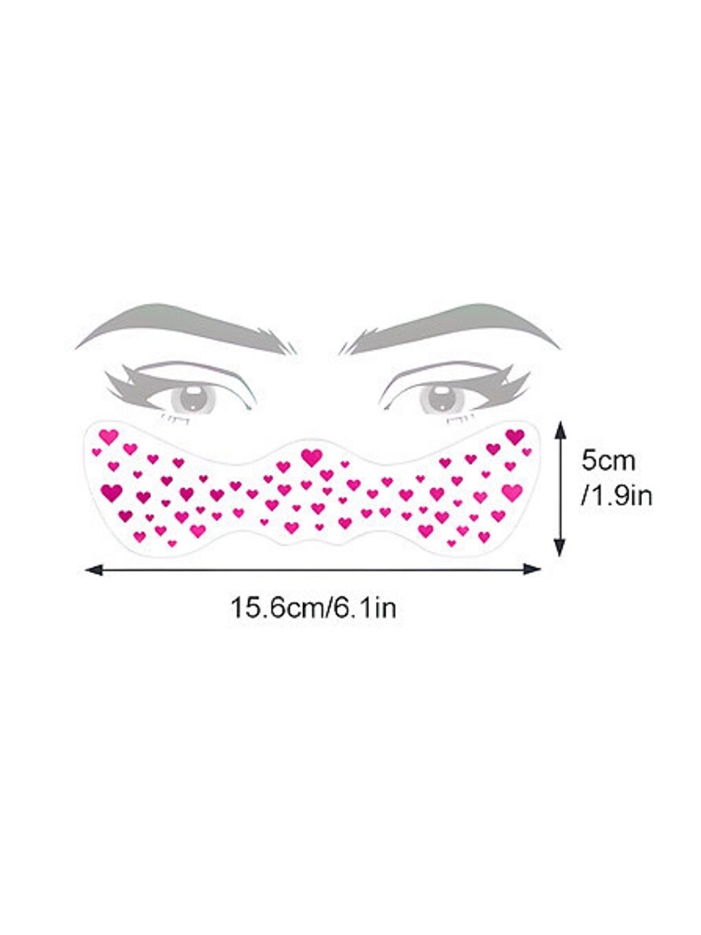 Pembe  Kalp Desenli Kız Çocuk Çil Makyaj Bandı-1