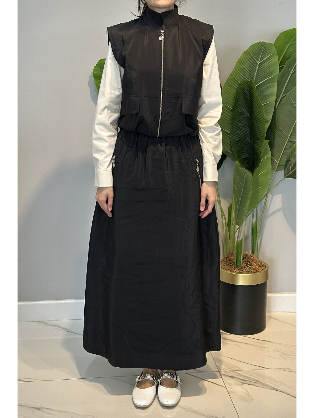 Yelek Etek İkili Takım 14379 Siyah-1