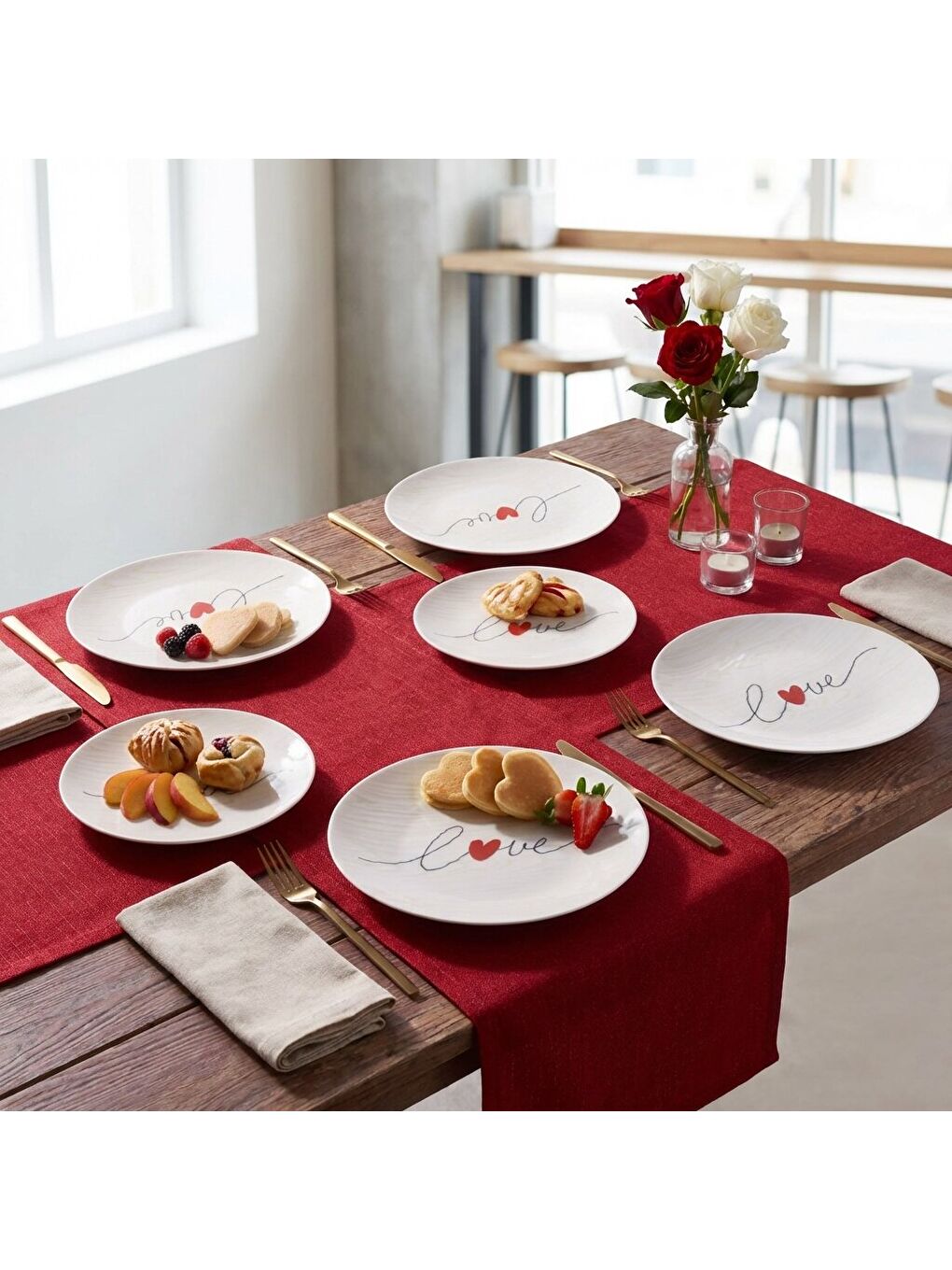 Ekru Camelia 4 Parça 25 Cm Servis Tabağı 25071-3