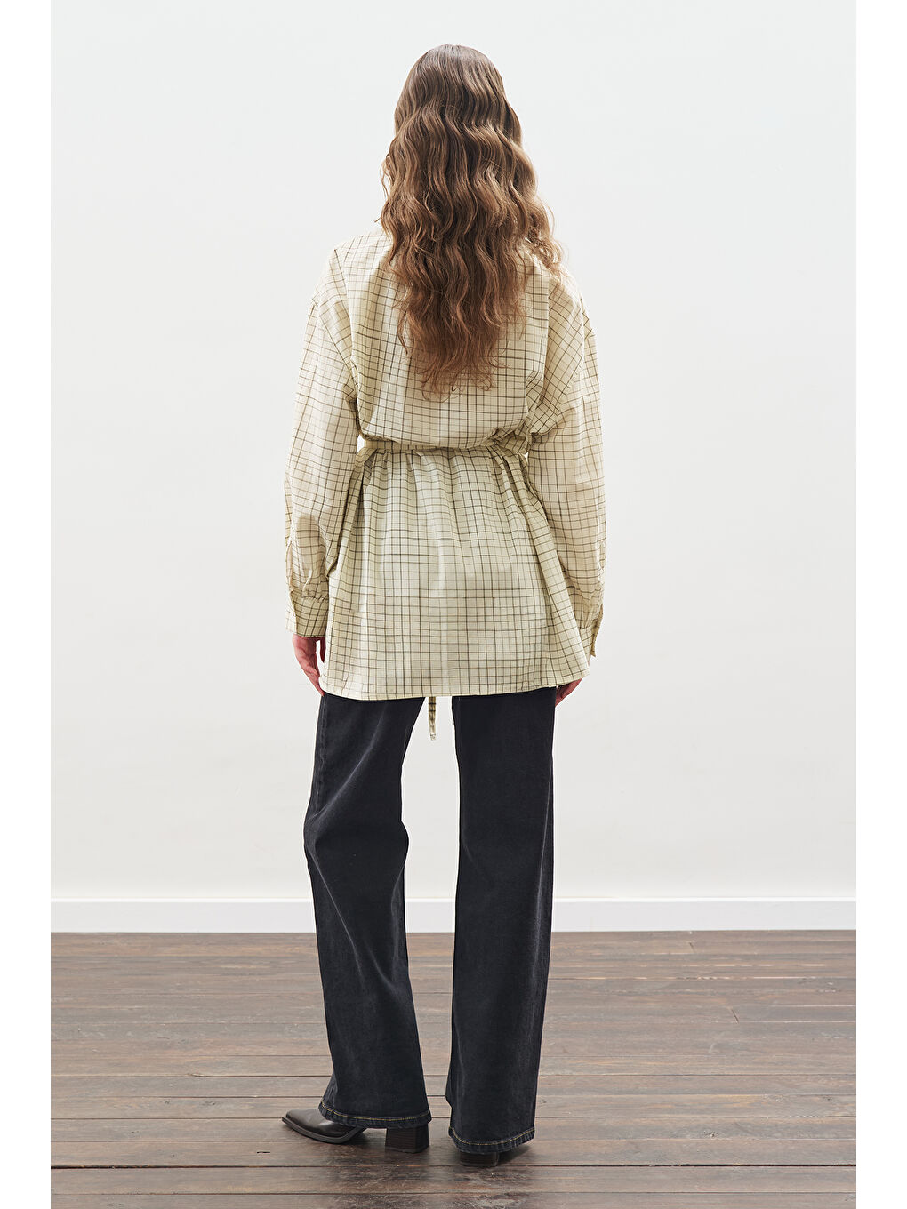 Desenli Poplin Tunik Sarı-3