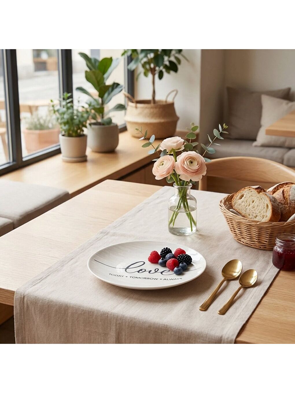 Ekru Camelia 4 Parça 25 Cm Servis Tabağı 25342-1