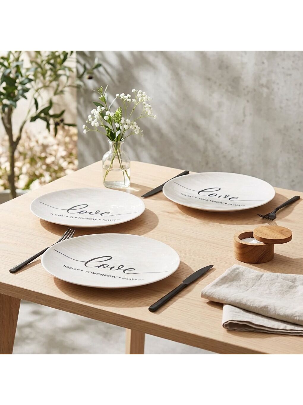 Ekru Camelia 4 Parça 25 Cm Servis Tabağı 25342-2