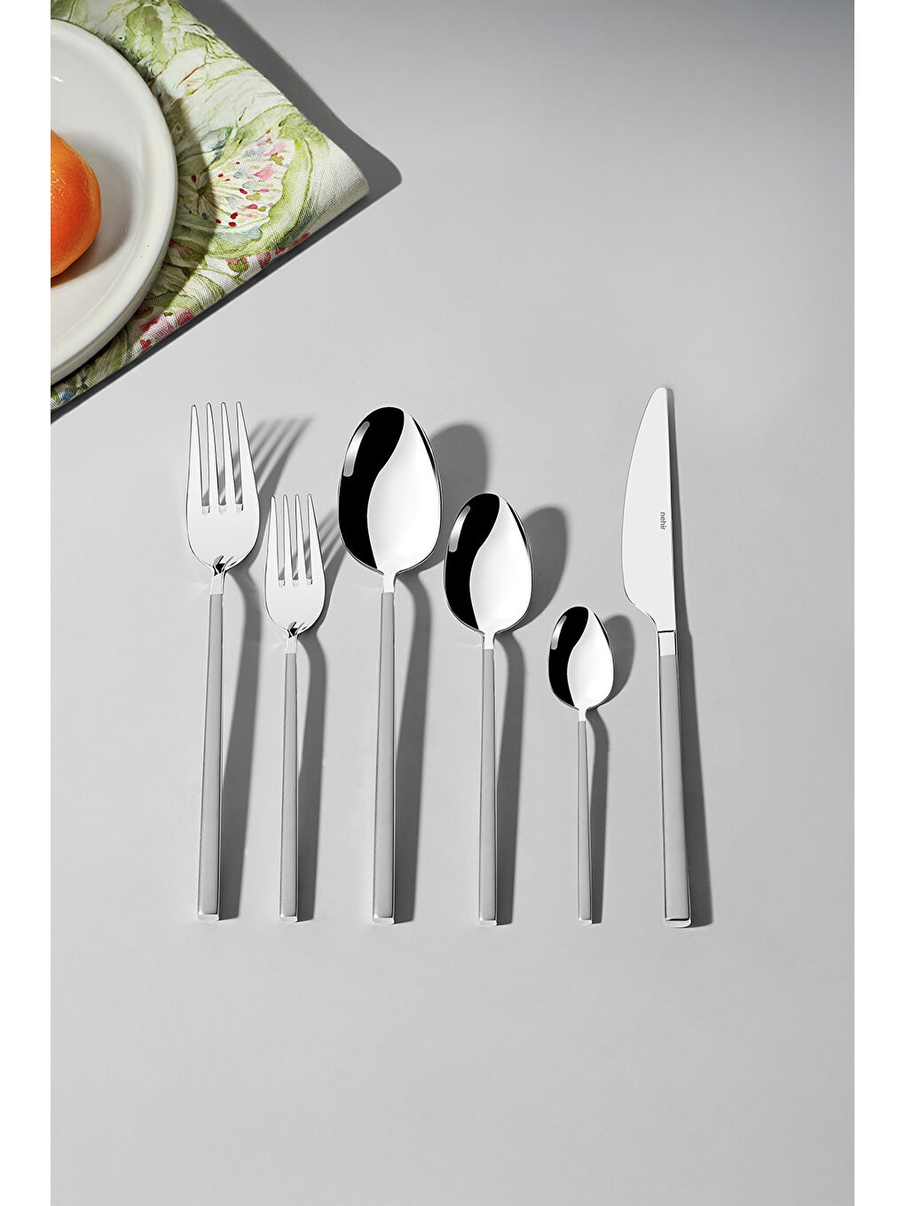 Gri Gloria Saten 6 Kişilik 36 Parça Kutulu Çatal Kaşık Bıçak Takımı