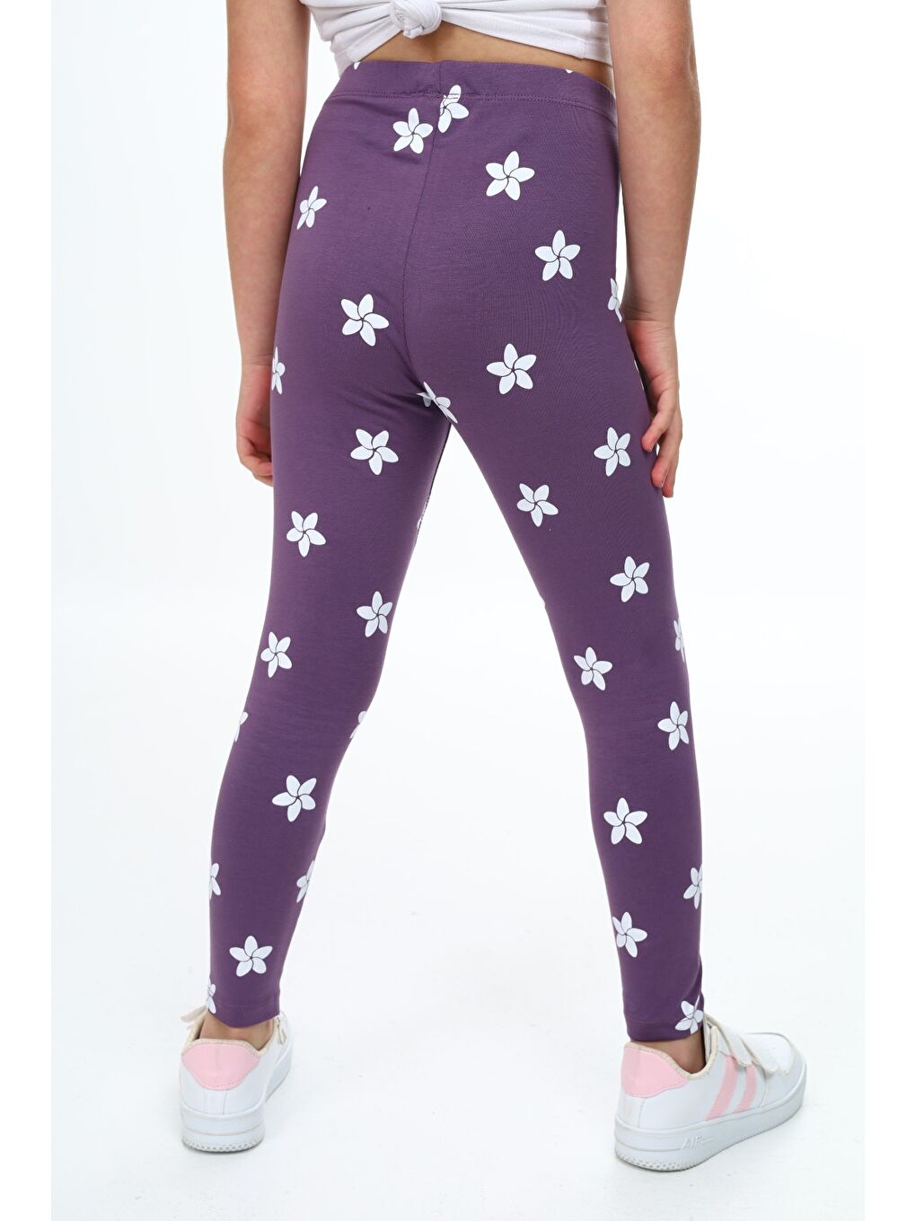 Mor Kız Çocuk Baskılı Tayt-3