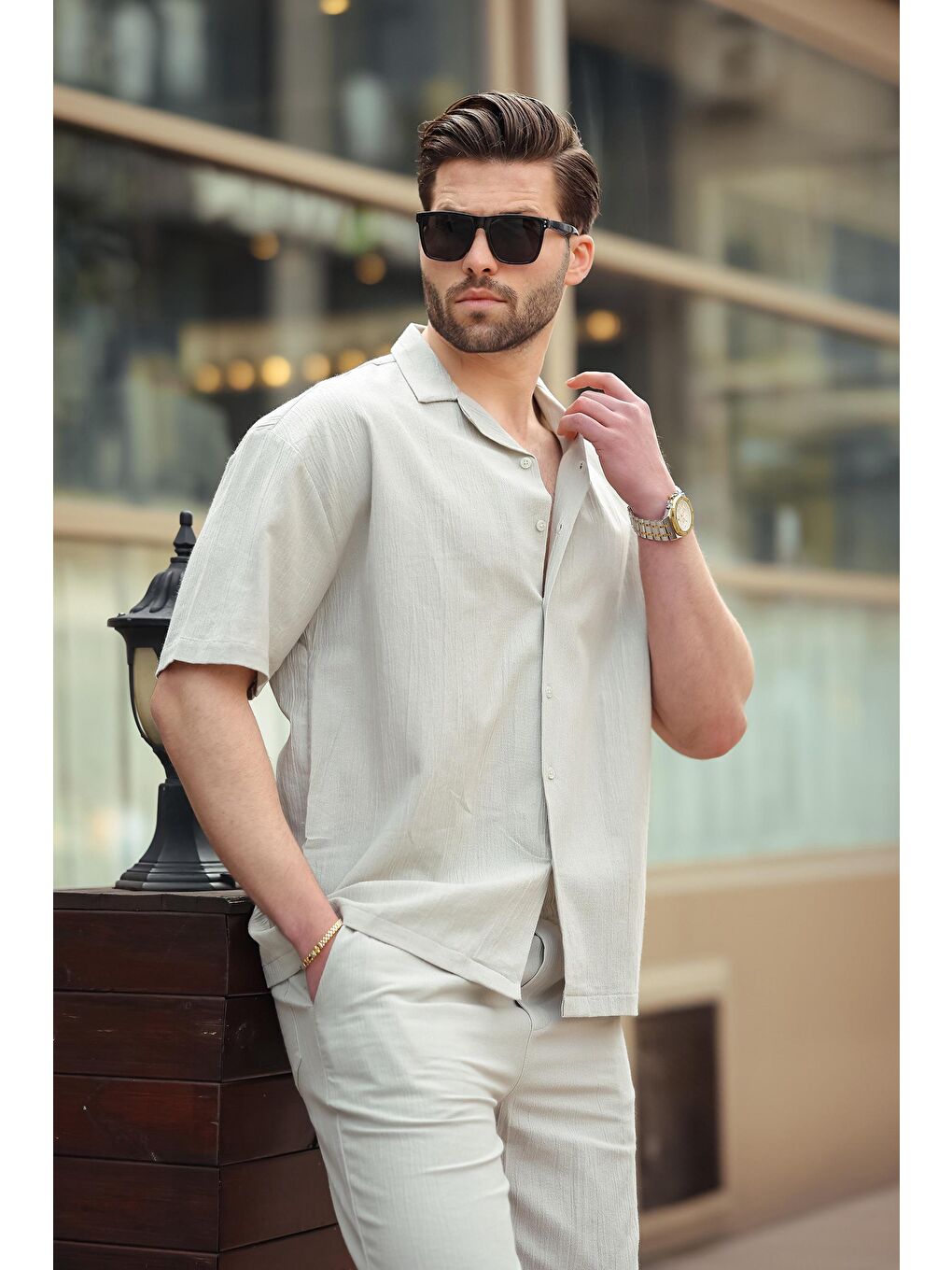 Mint Yeşili Basic Erkek Şort Takımı 6729-1