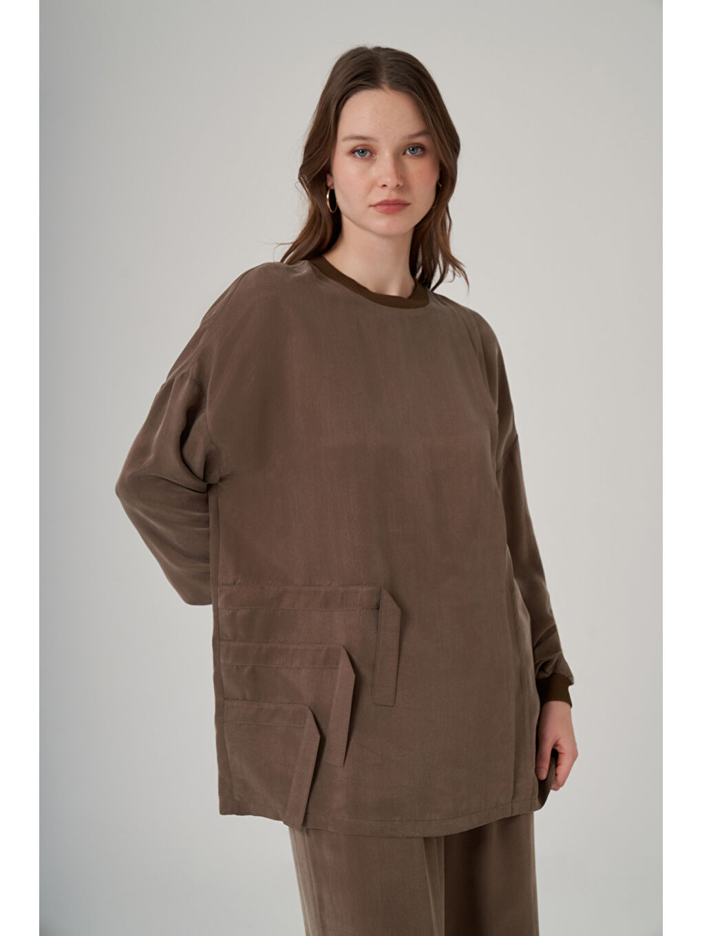 Bej Cupra Tunik Pantolonlu 1039 Vizon