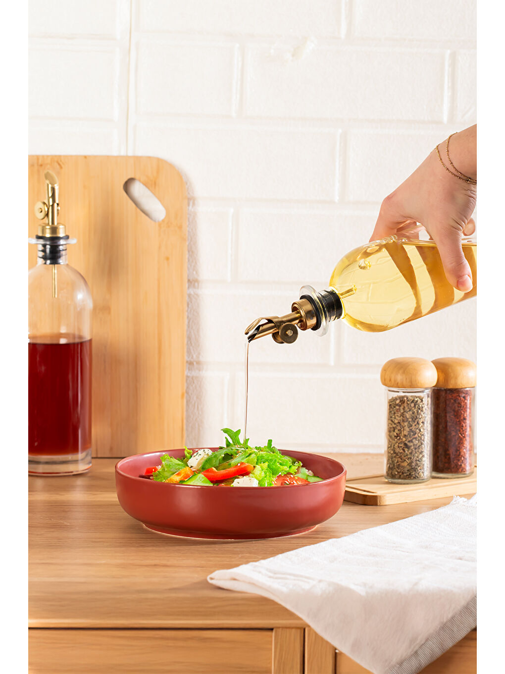 Renksiz 3890 Gold Sızdırmaz Kapaklı Cam Yağlık Sirkelik Yağdanlık 500 ml-1