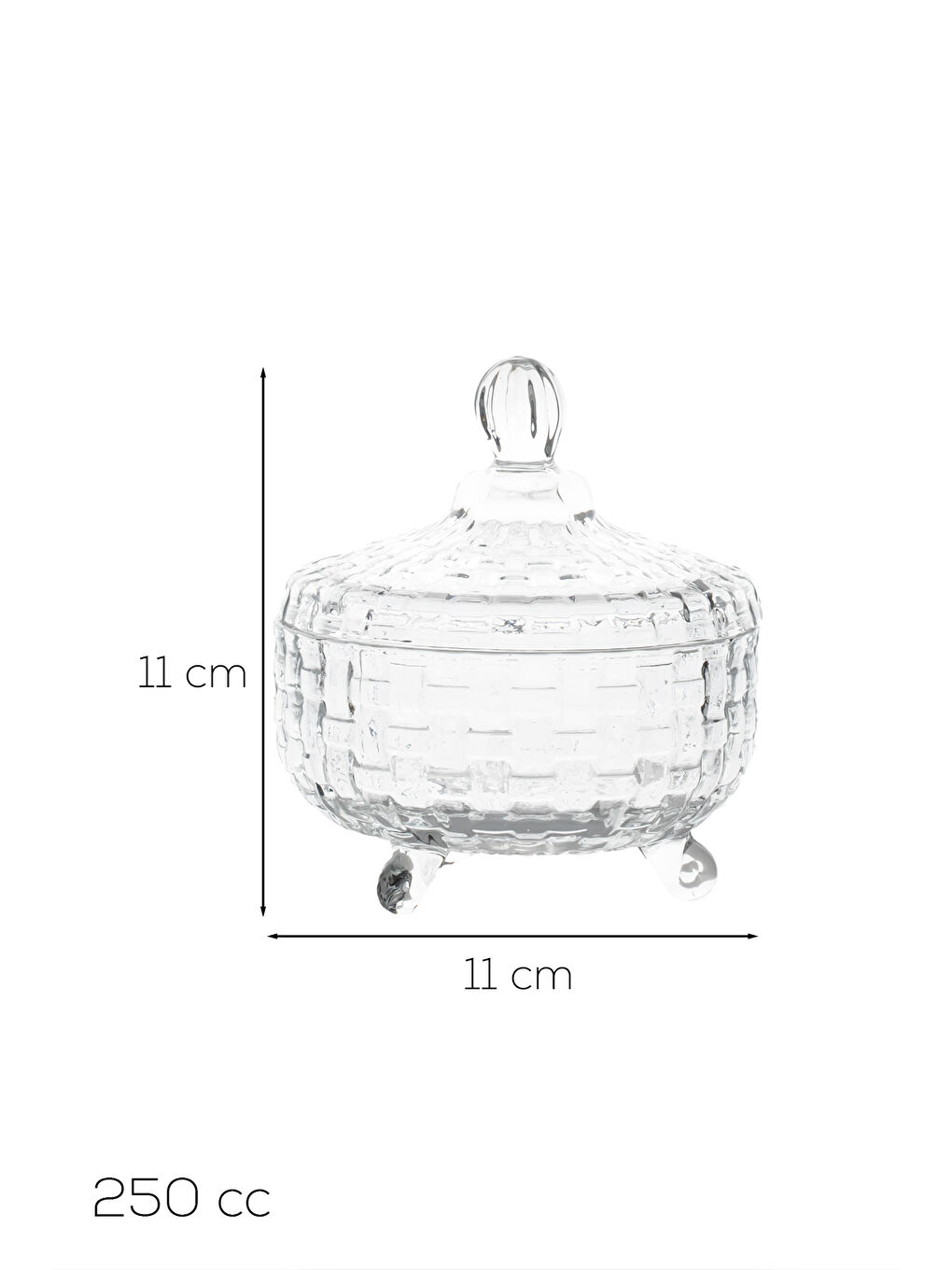 Renksiz Sd10-Fgy Ayaklı Kapaklı Cam Şekerlik Sunumluk 250cc-2