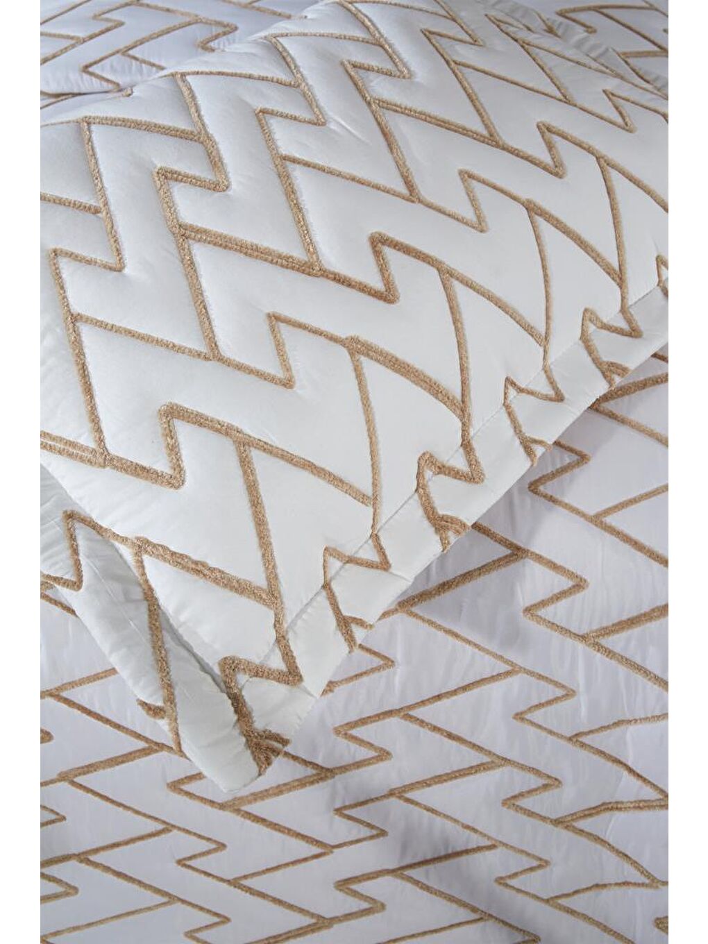 Karışık Maria Kapitoneli Tek Kişilik Yatak Örtüsü 180x240 Krem - Bej-3