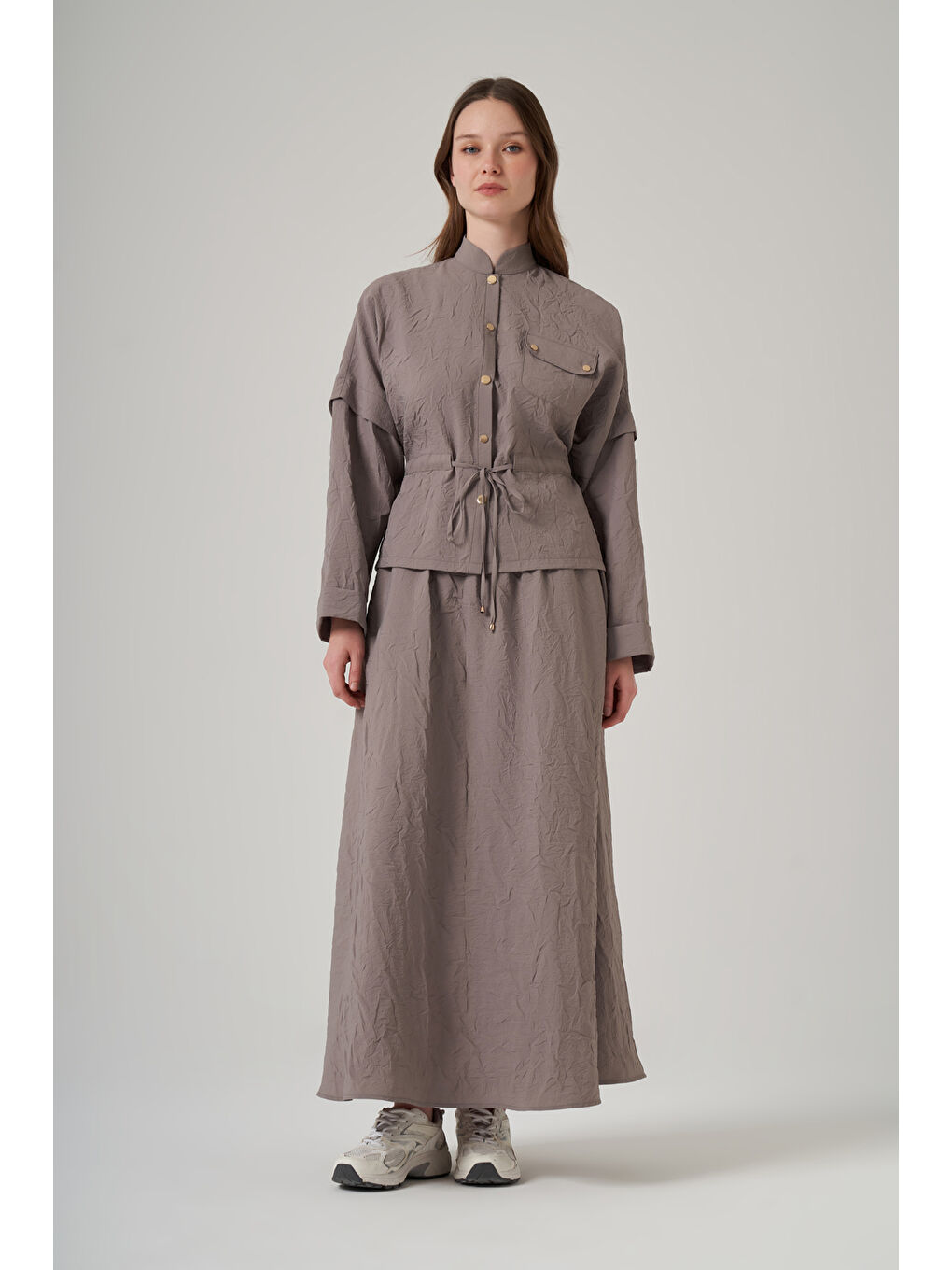 Kraş Kumaş Ceket Etek Takım 1090 Haki-2