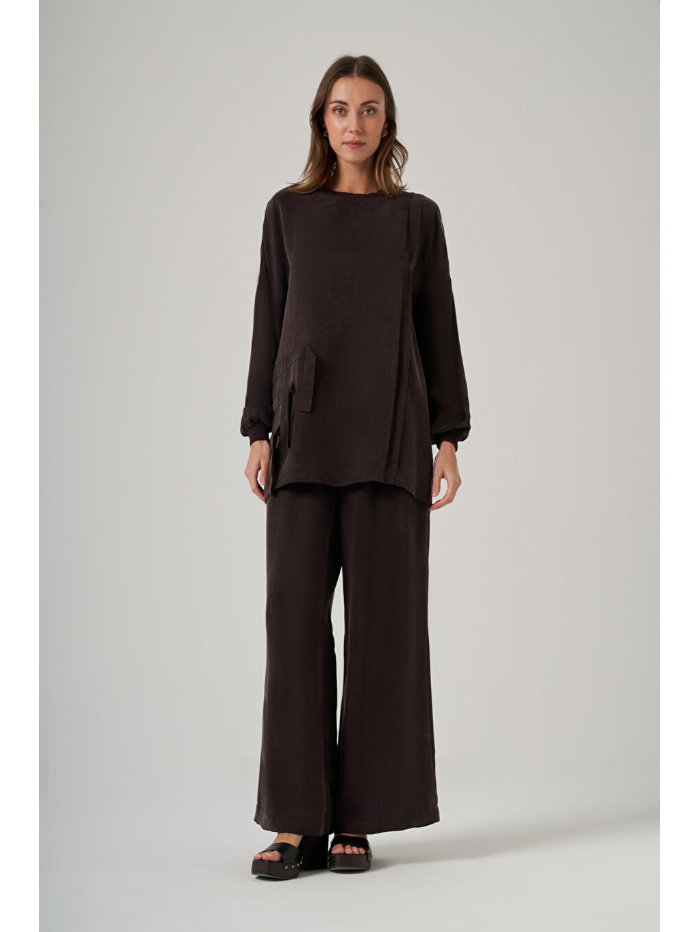 Cupra Tunik Pantolonlu 1039 Kahverengi-3