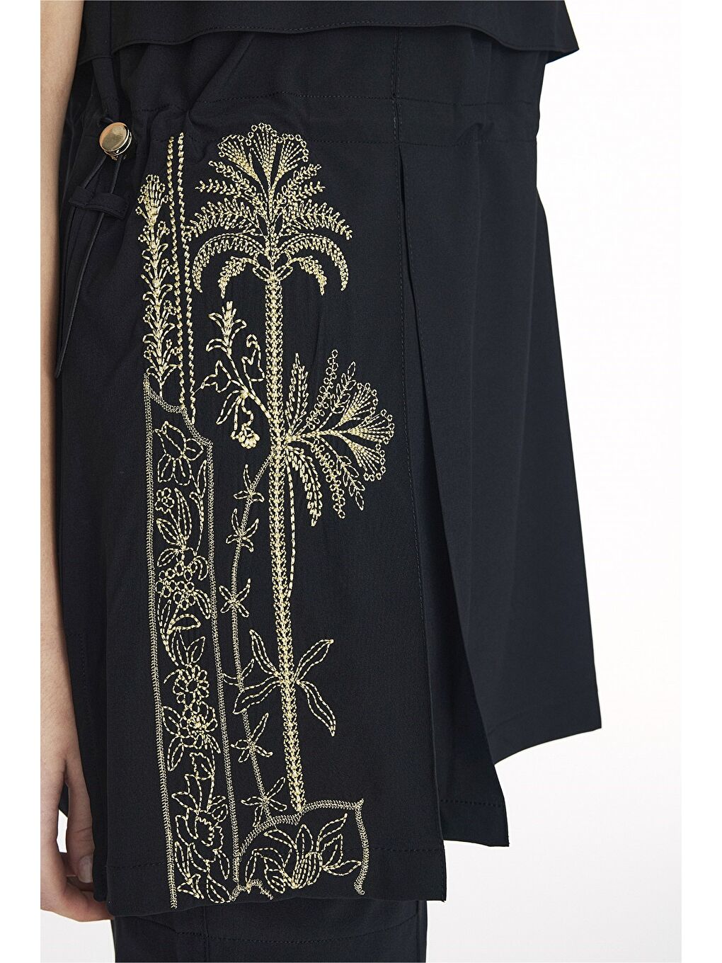 Vaha Koleksiyonu Eteği Desenli Siyah 5 Parça Yarı Kapalı Mayo Takımı 5085-3