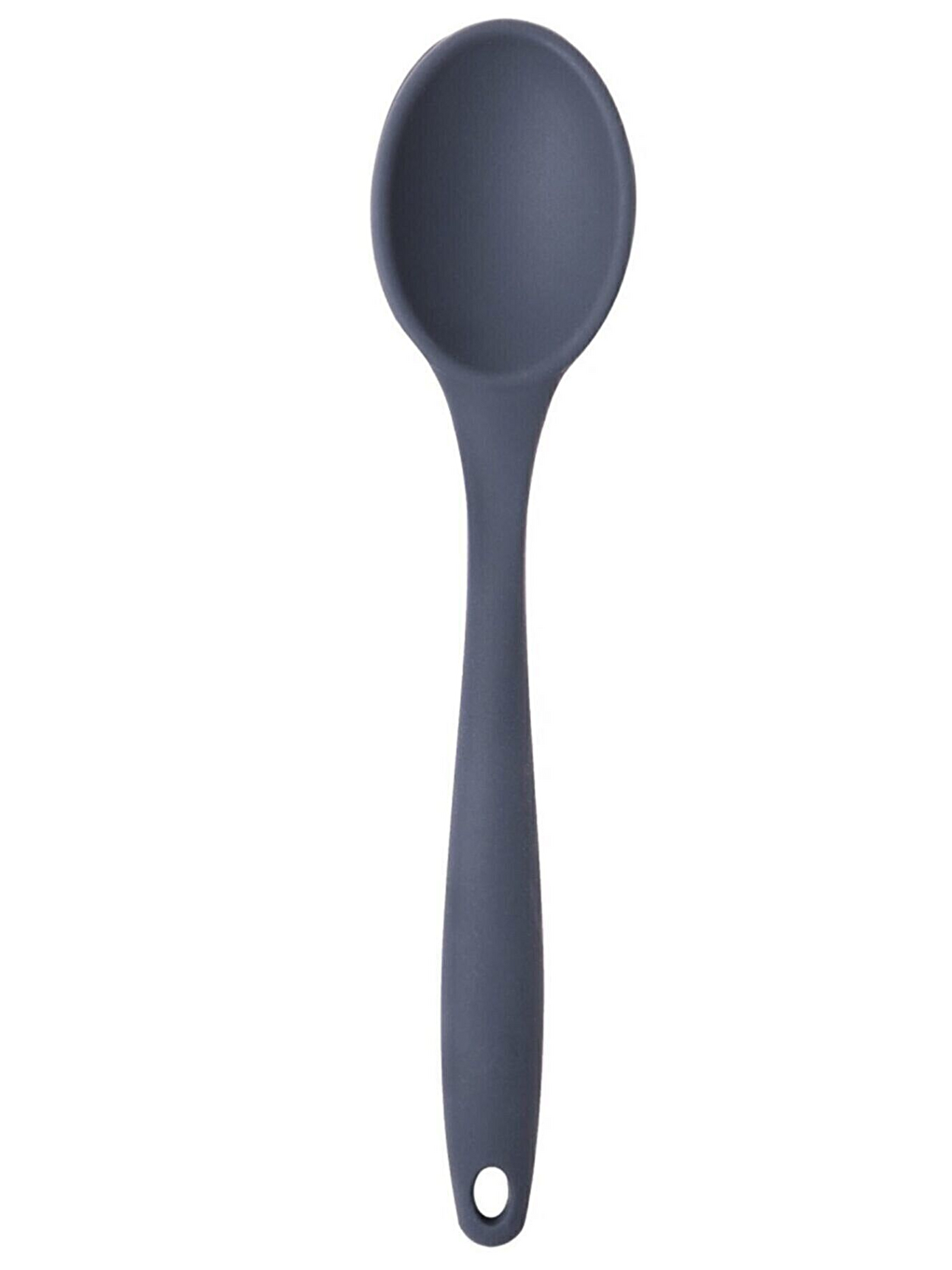 4 Lü Antrasit Yanmaz Yapışmaz Silikon Düz Yassı Spatula Kaşık 3 Adet ve Siyah Silikon Maşa 1 Adet-3