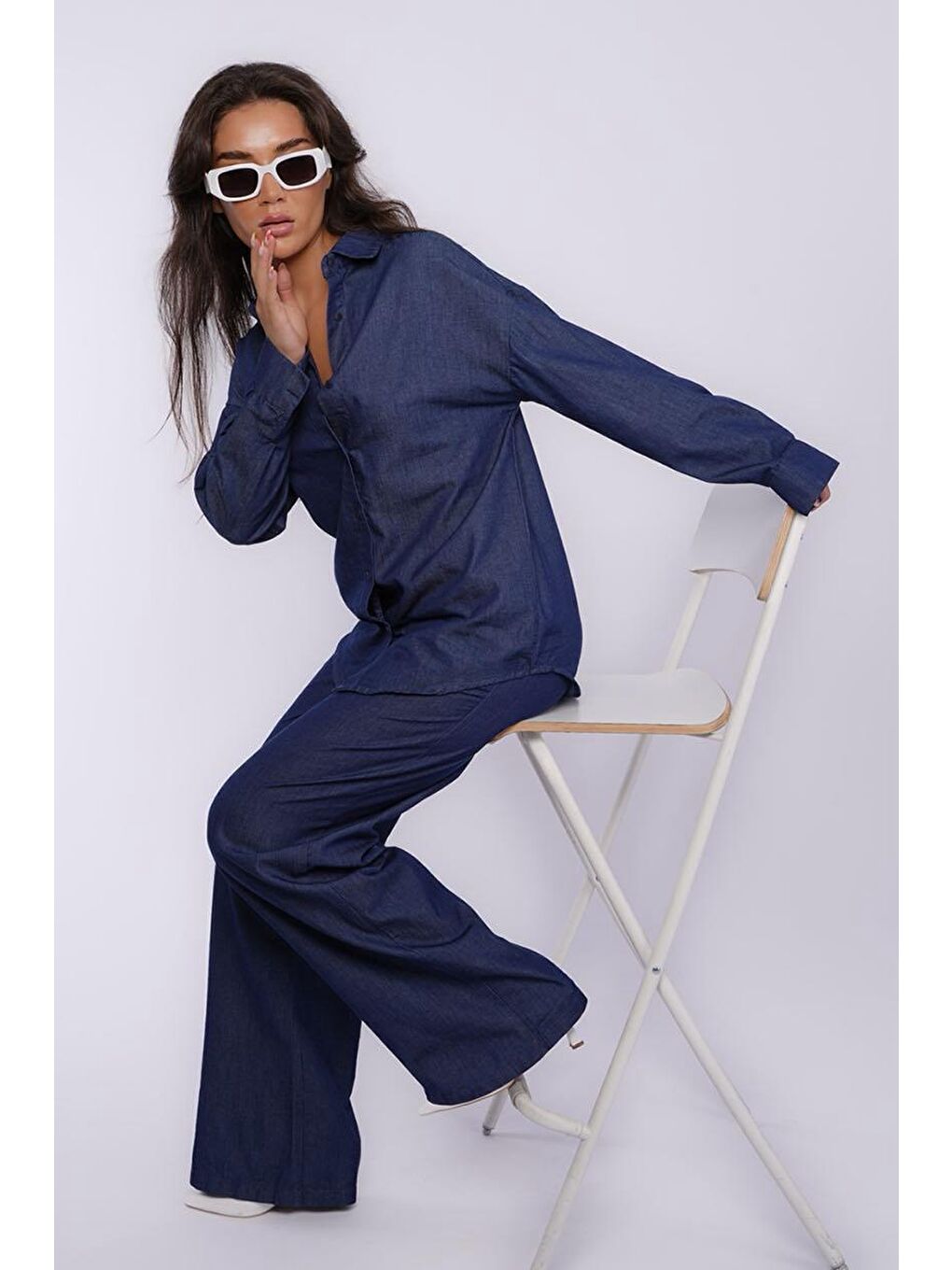 Mavi Basic Kadın Gömlek Pantolon İkili Takım Mg2383-1