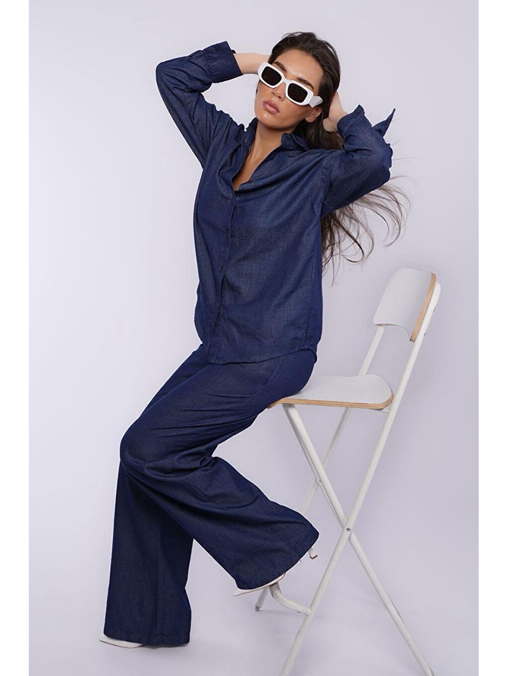 Mavi Basic Kadın Gömlek Pantolon İkili Takım Mg2383-5