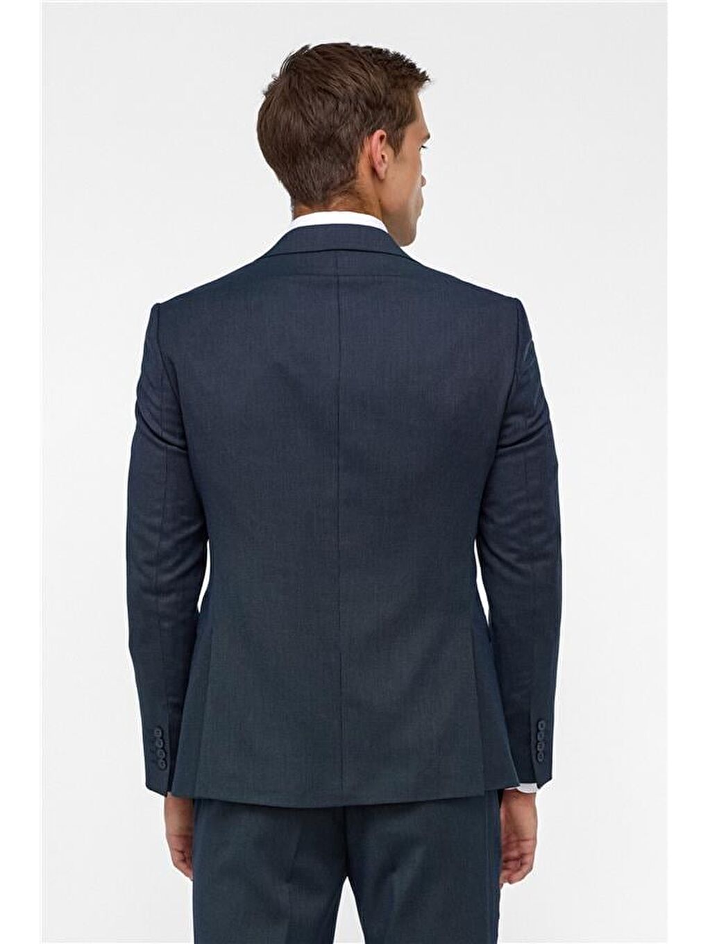 Lacivert Slim Desenli Mono Yaka 6 Drop Takım Elbise-7