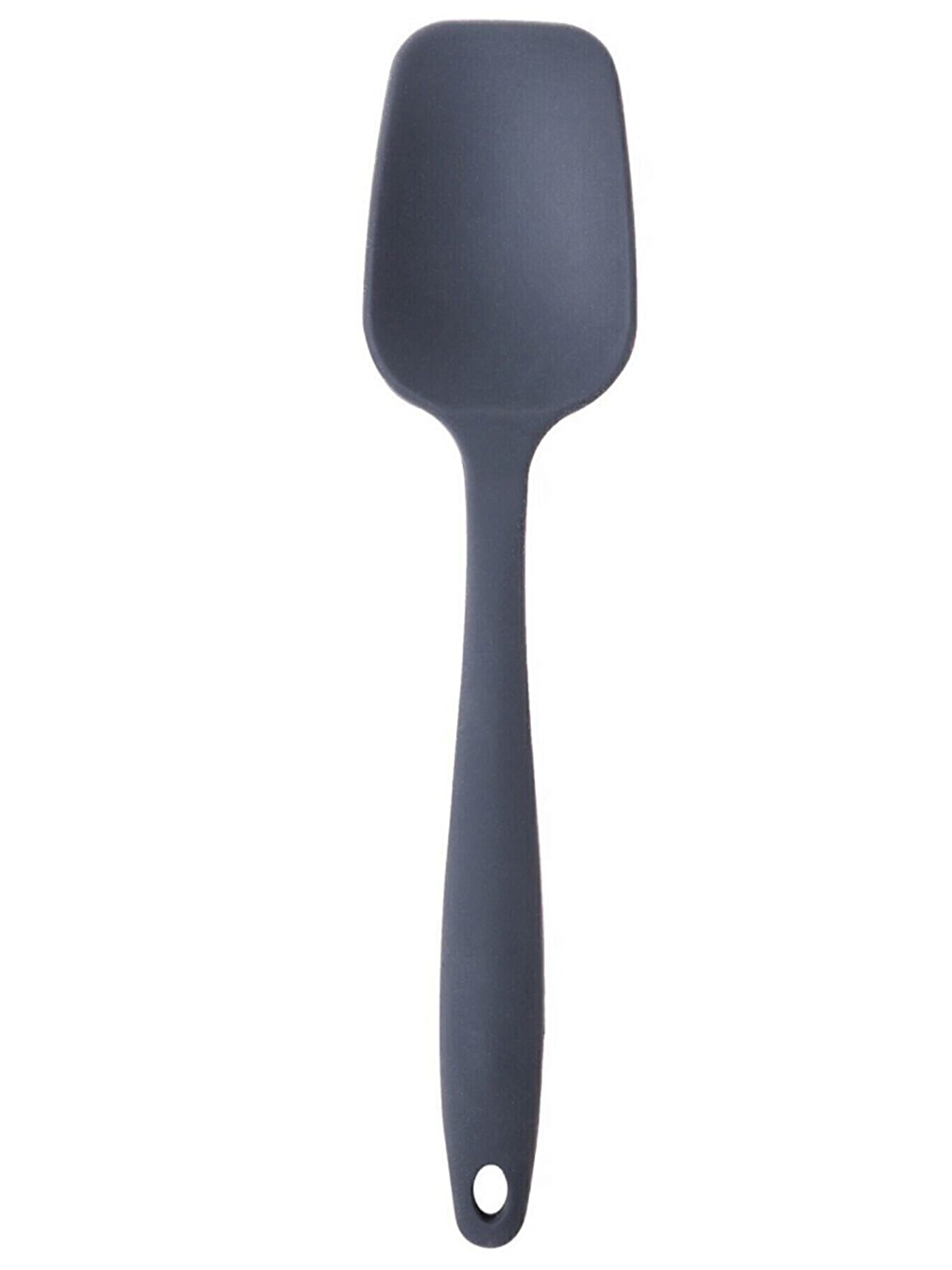 4 Lü Antrasit Yanmaz Yapışmaz Silikon Düz Yassı Spatula Kaşık 3 Adet ve Siyah Silikon Maşa 1 Adet-4