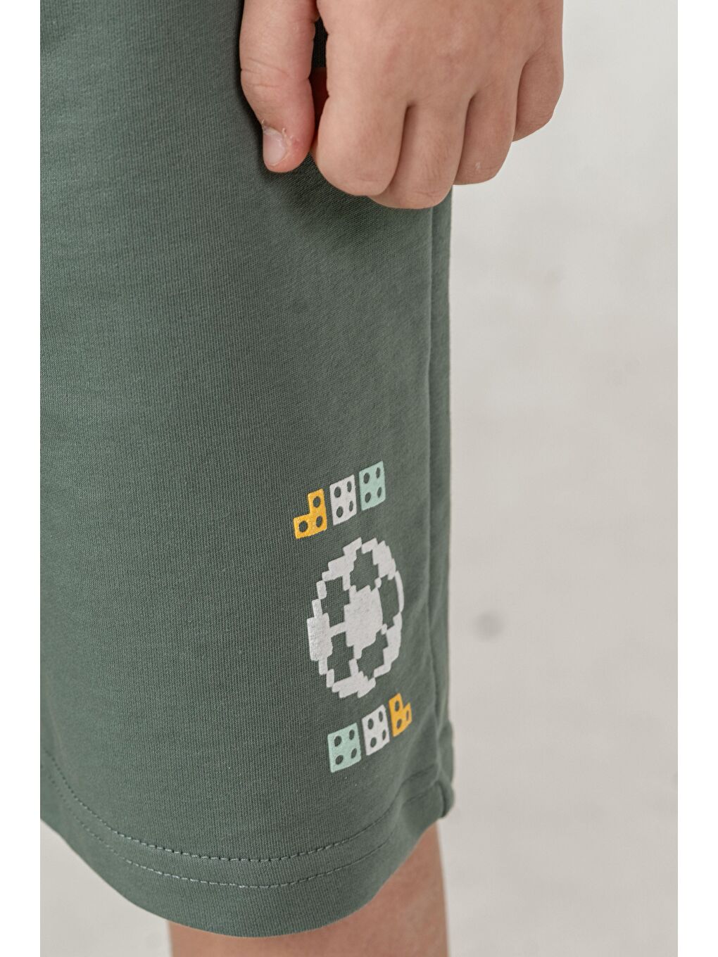 Yeşil Goals Baskılı Erkek Çocuk Şort - Tişört Takımı-5