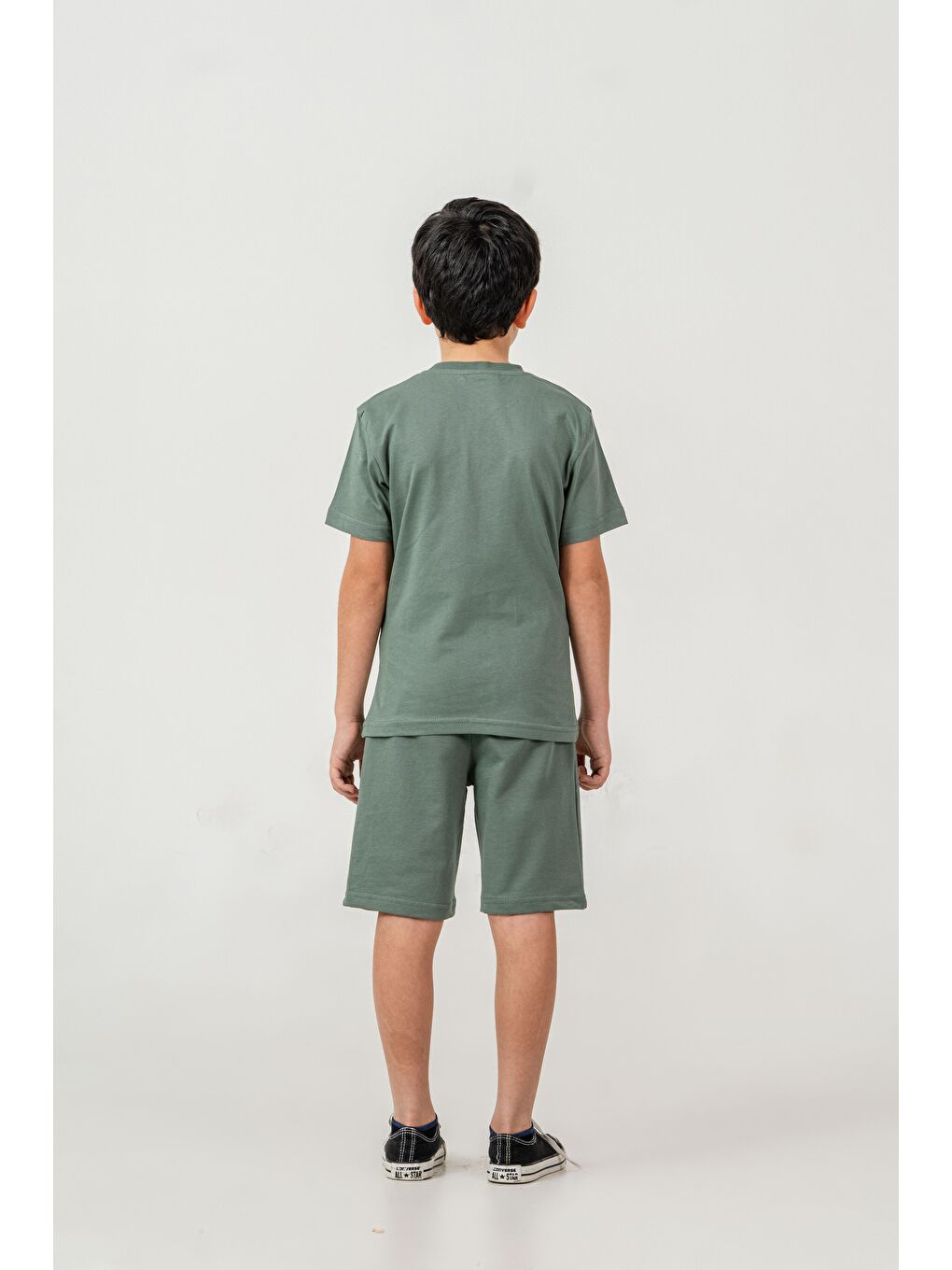 Yeşil Goals Baskılı Erkek Çocuk Şort - Tişört Takımı-6