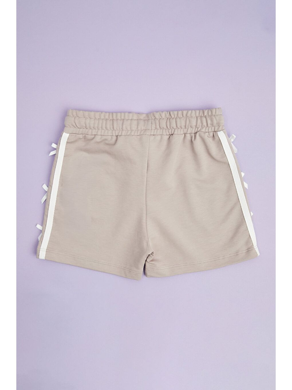 Pembe Beli Lastikli Fiyonklu Kız Çocuk Şort-1