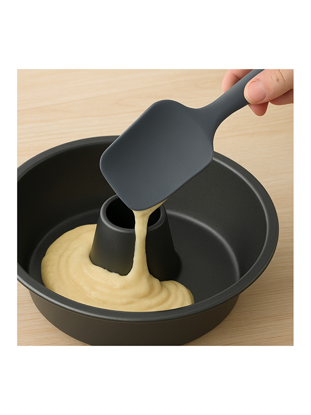 4 Lü Antrasit Yanmaz Yapışmaz Silikon Düz Yassı Spatula Kaşık 3 Adet ve Siyah Silikon Maşa 1 Adet-6