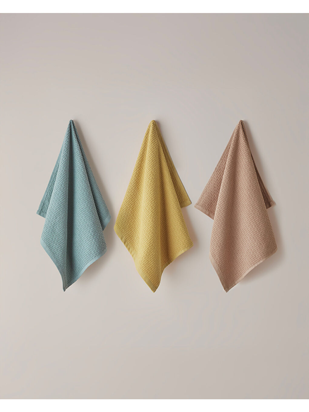 Sarı Grid Pamuk Yüz Havlusu 50x70 cm Hardal-2