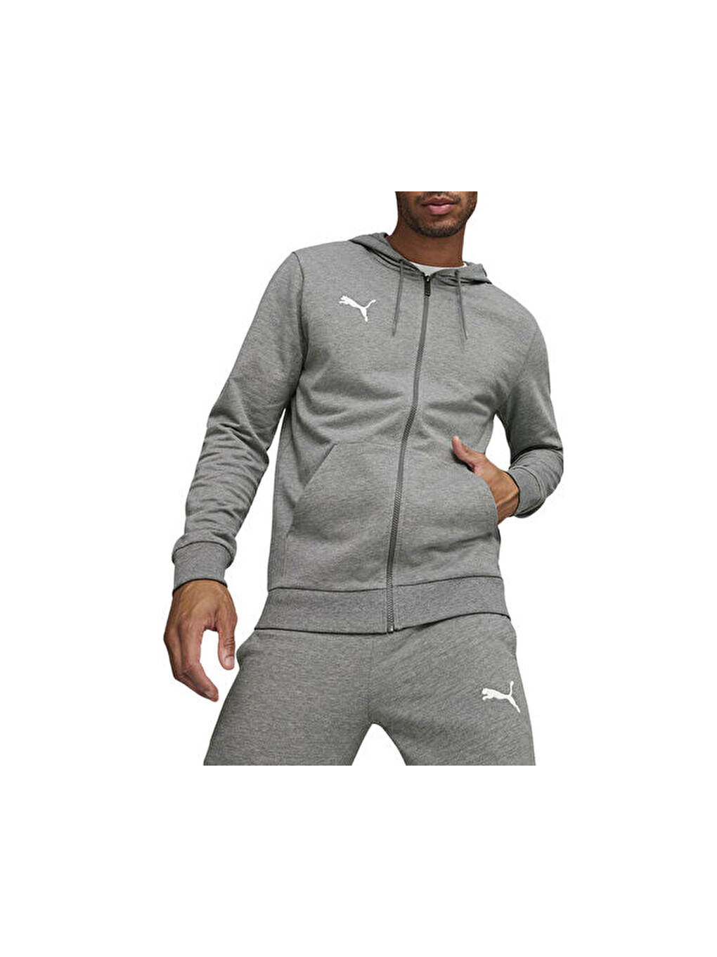 Teamgoal Casuals Hooded Erkek Futbol Fermuarlı Sweatshirt 65859533 Gri-2