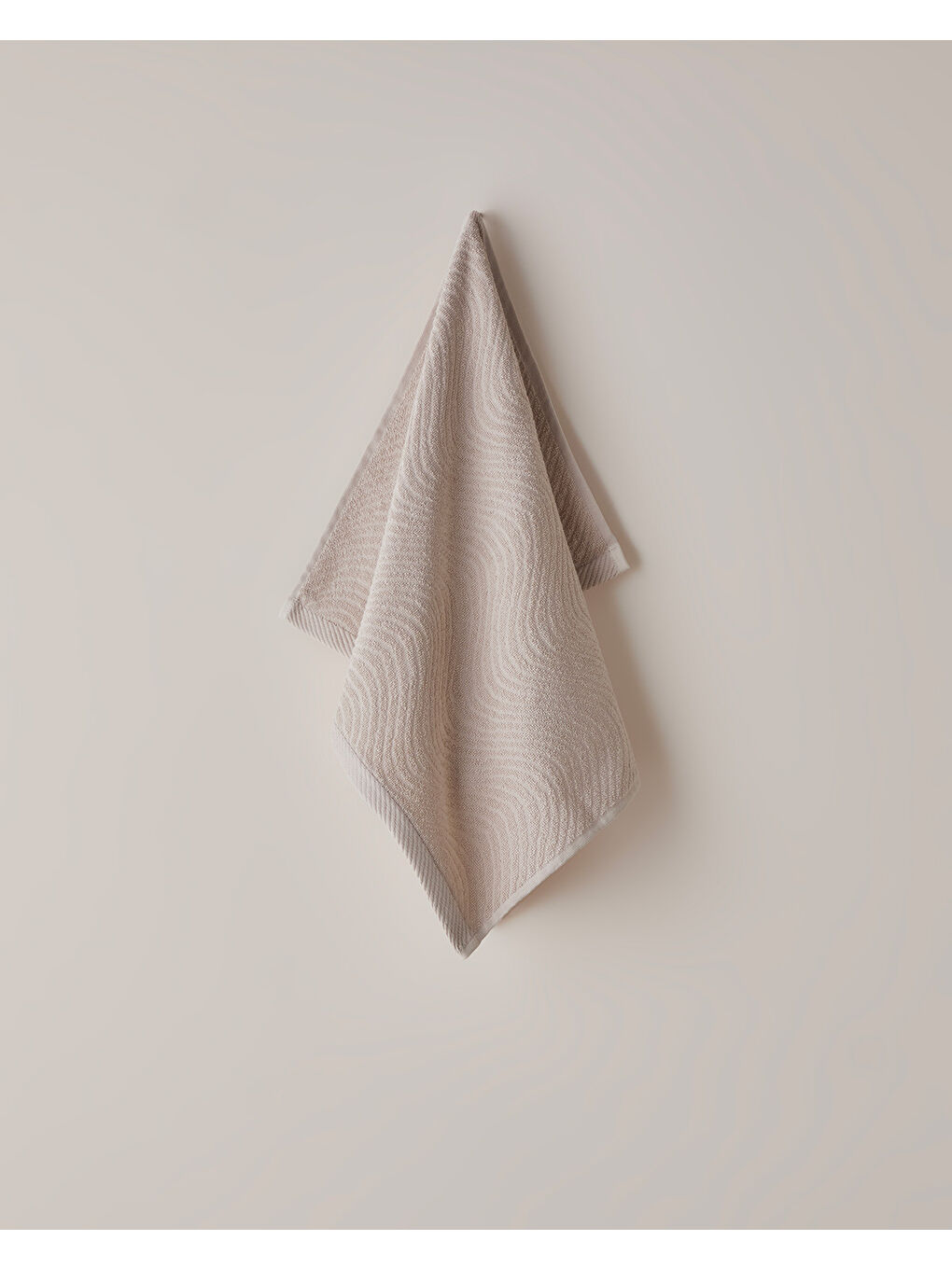 Wave Pamuk Yüz Havlusu 50x70 cm Açık Bej