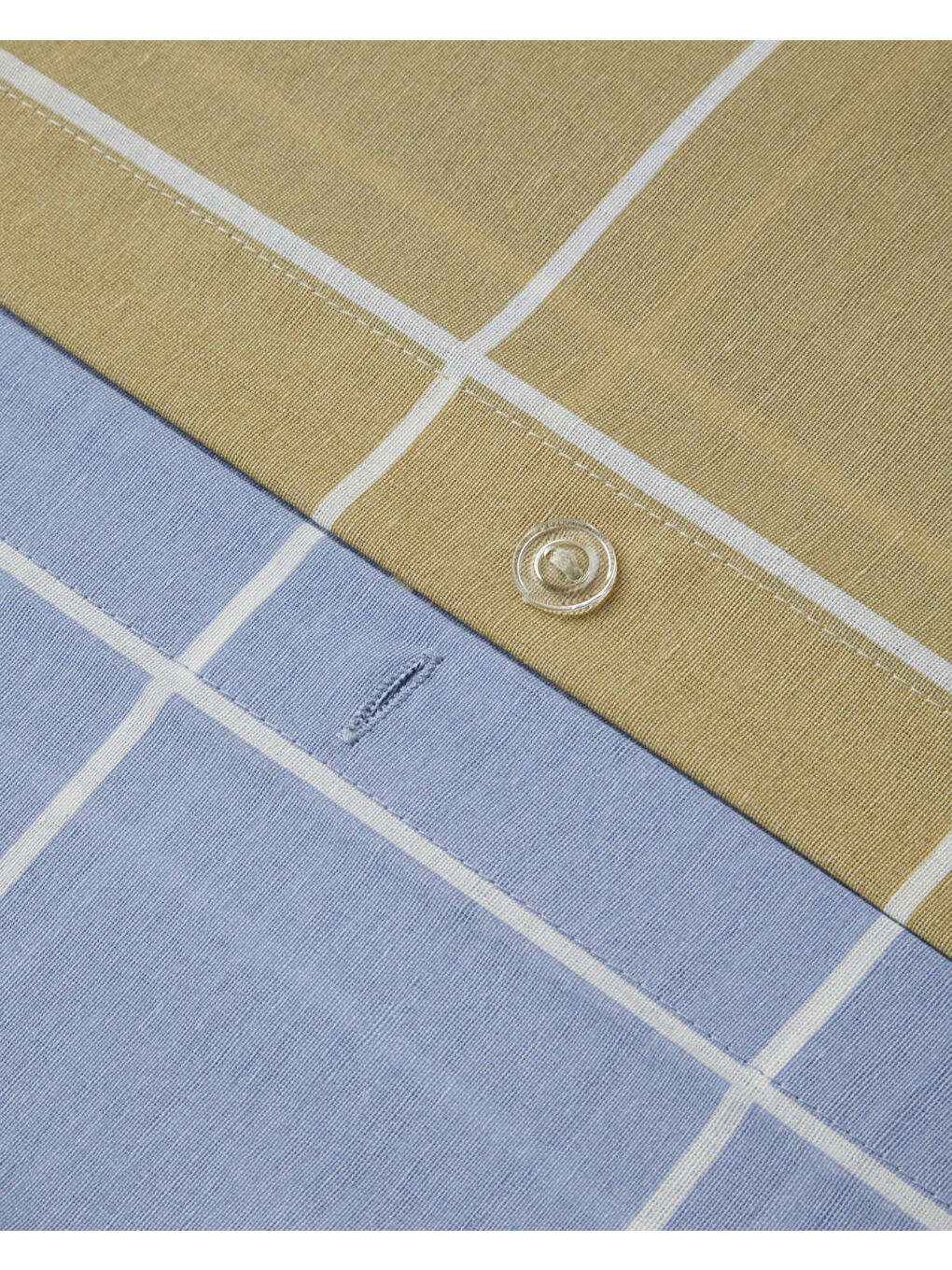 Gridline Kolay Ütülenir Çift Kişilik Nevresim Takımı 200x220 cm Yağ Yeşili- Mavi-6