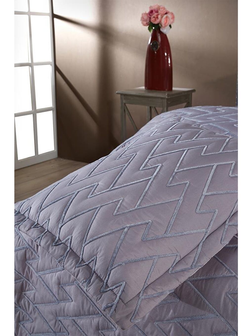 Maria Kapitoneli Tek Kişilik Yatak Örtüsü 180x240 Gri-4