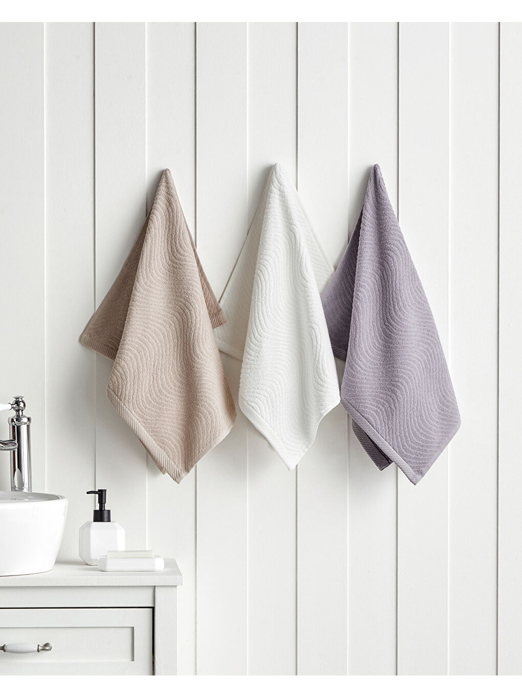 Wave Pamuk Yüz Havlusu 50x70 cm Mor-3