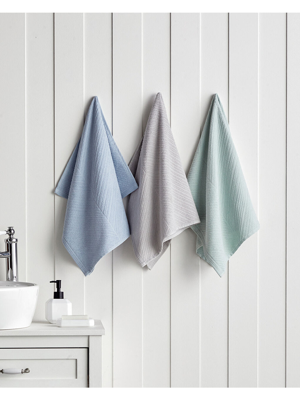 Turkuaz Twill Pamuk Yüz Havlusu 50x70 cm Su Yeşili-3