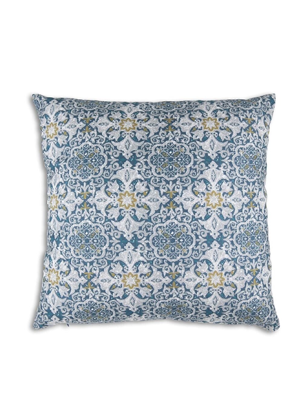 Mavi Desenli Kırlent Kılıfı Dekoratif Etnik Ikat Damask Inta 892-1