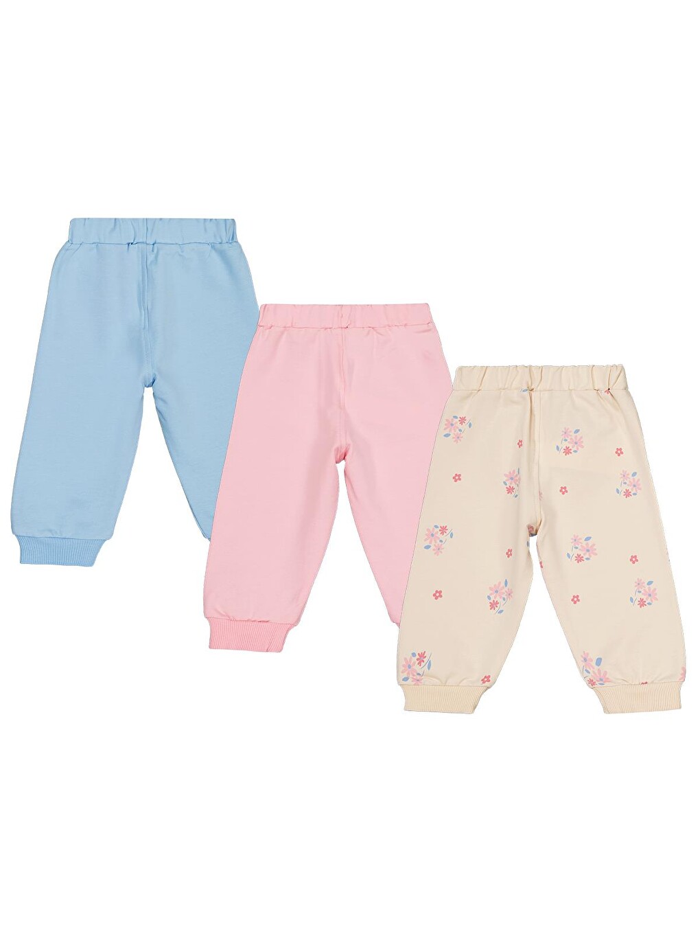 Beyaz Baby Tavşan Baskılı 3'lü Set 6-18 Ay Eşofman Altı - Standart-1