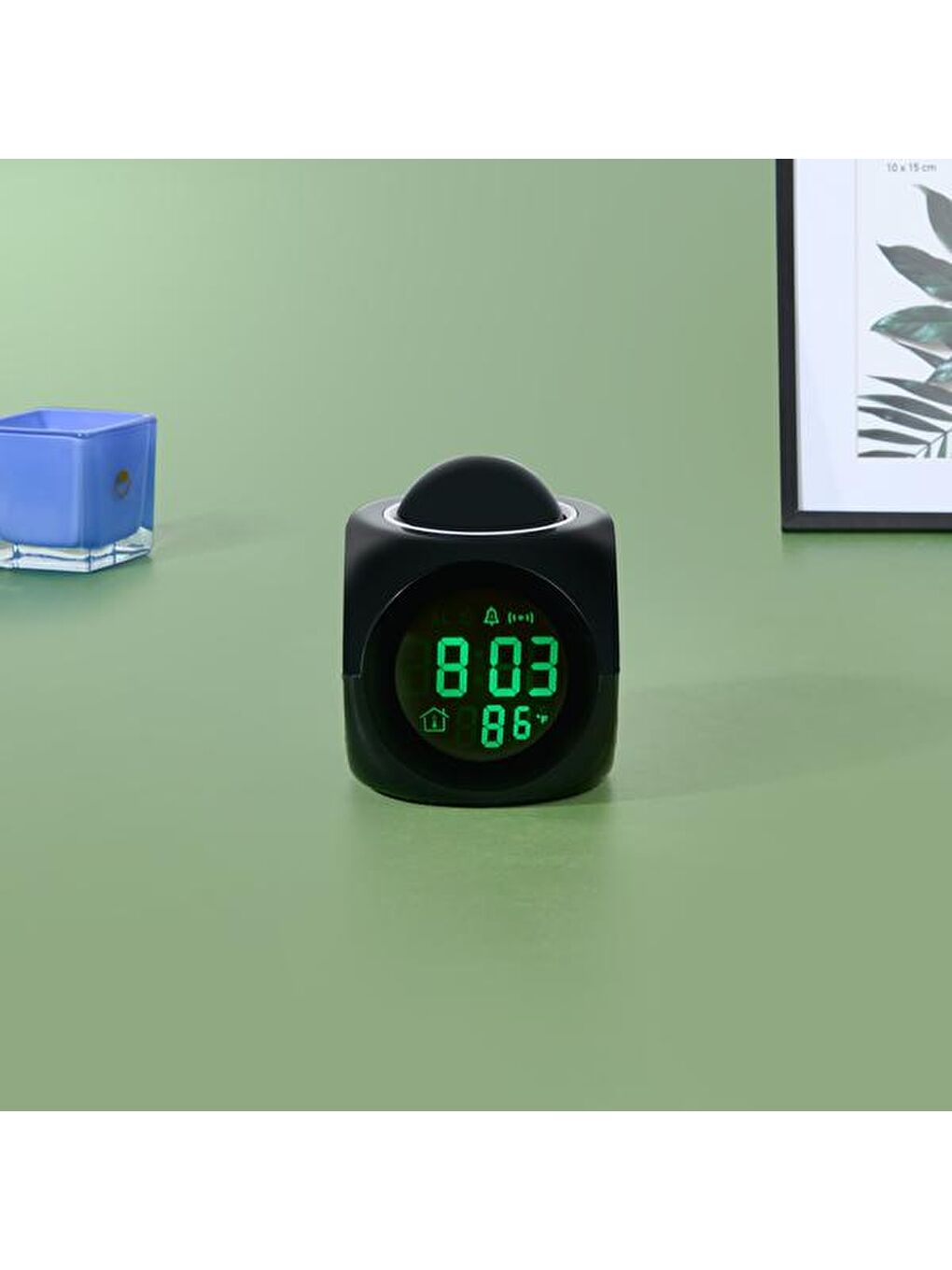 Siyah Deco Duvara Yansıtmalı Dijital Saat