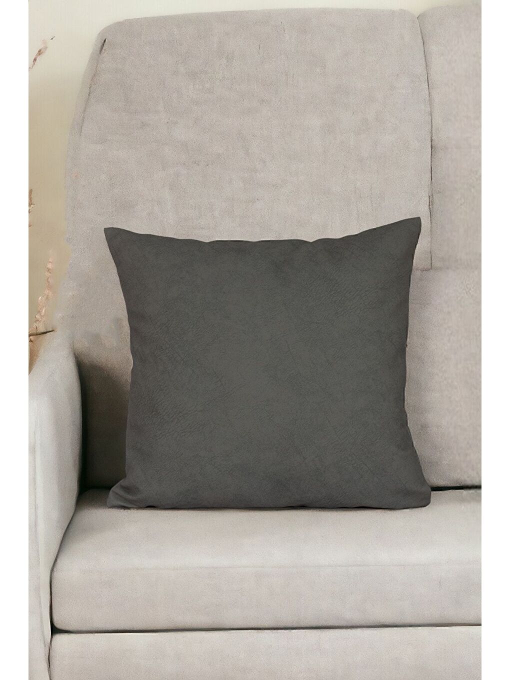 Koyu Gri Kırlent Kılıfı Dekoratif Kadifemsi Etnik Inta 702