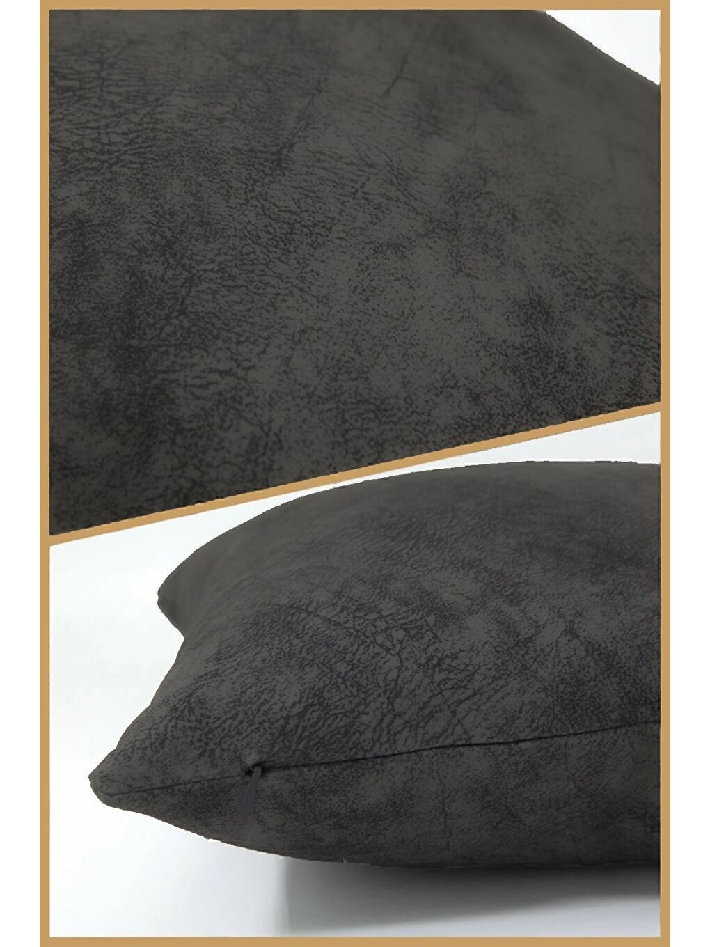 Koyu Gri Kırlent Kılıfı Dekoratif Kadifemsi Etnik Inta 702-4