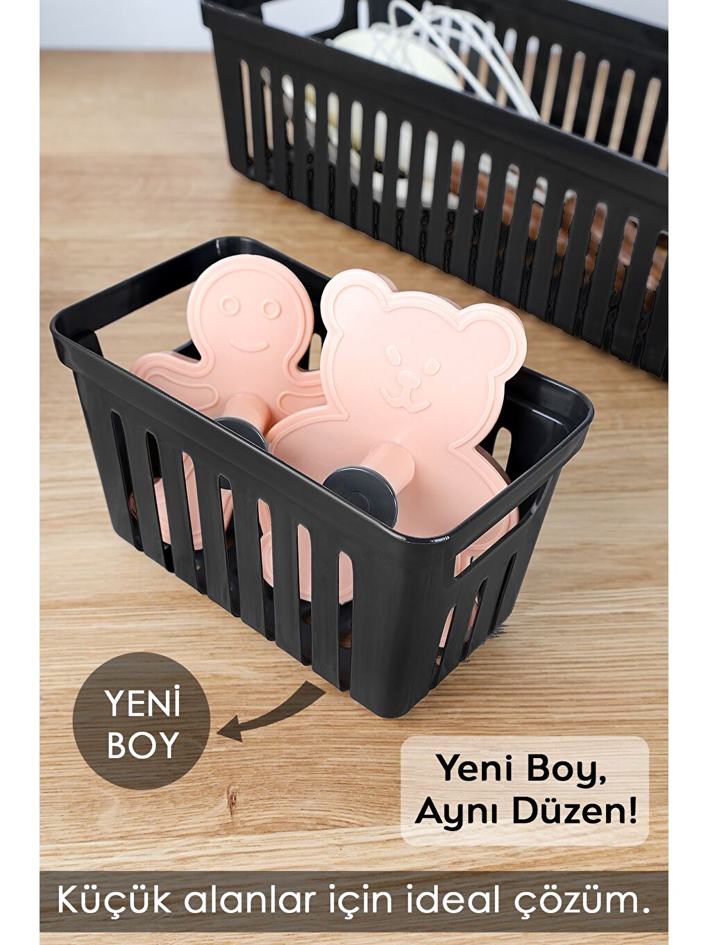 10 Parça Modüler Çekmece İçi Organizer Set - Banyo Mutfak Makyaj Aksesuar Ofis Düzenleyici Siyah-2