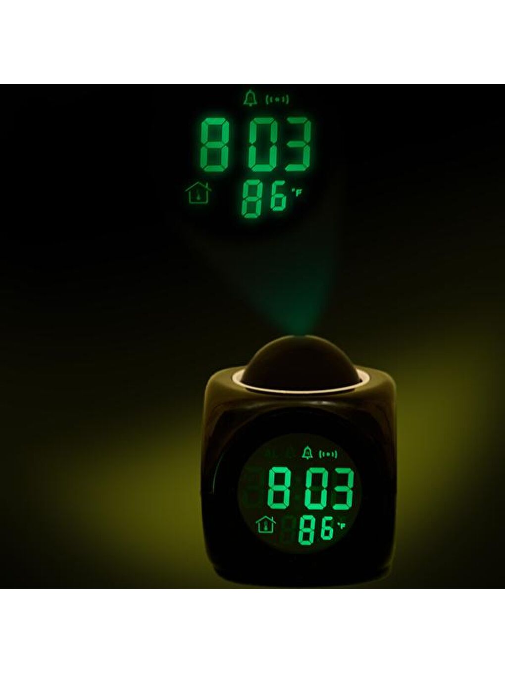 Siyah Deco Duvara Yansıtmalı Dijital Saat-3