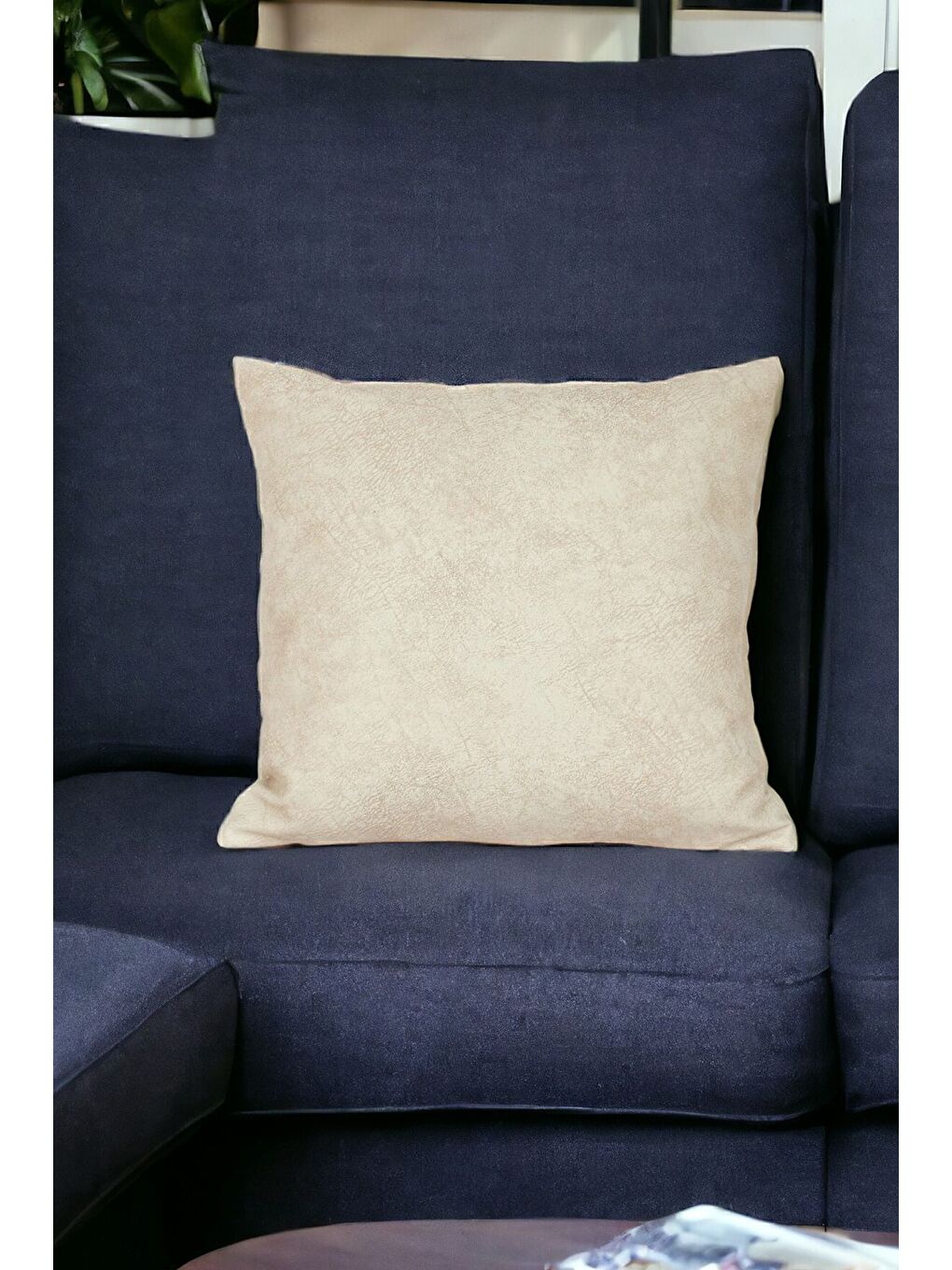 Ekru Krem Kırlent Kılıfı Dekoratif Kadifemsi Etnik Inta 101