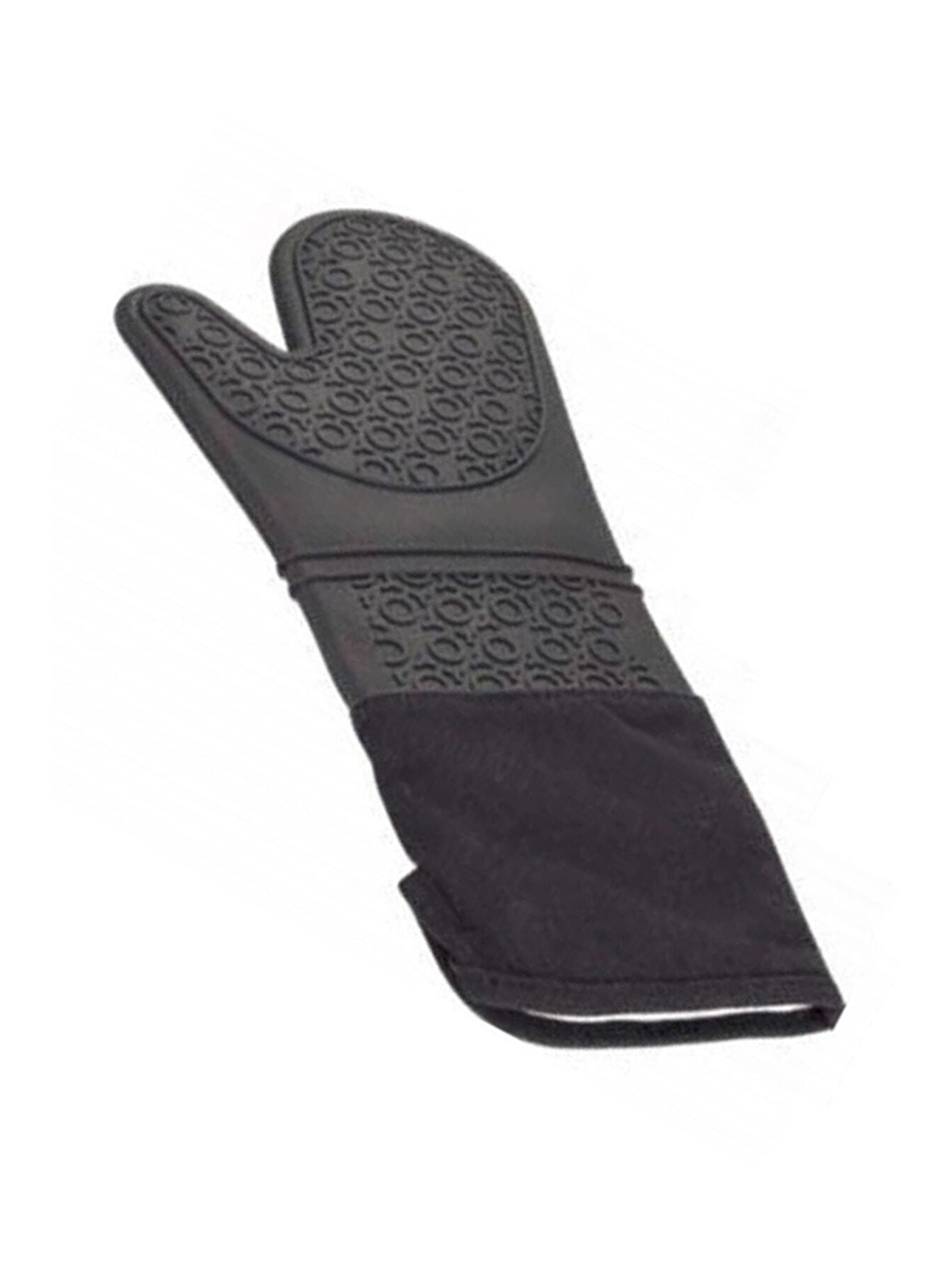 Antrasit Gri Silikon Yanmaz Yapışmaz Isı Yalıtımlı Mutfak Fırın Eldiveni 37 cm-1