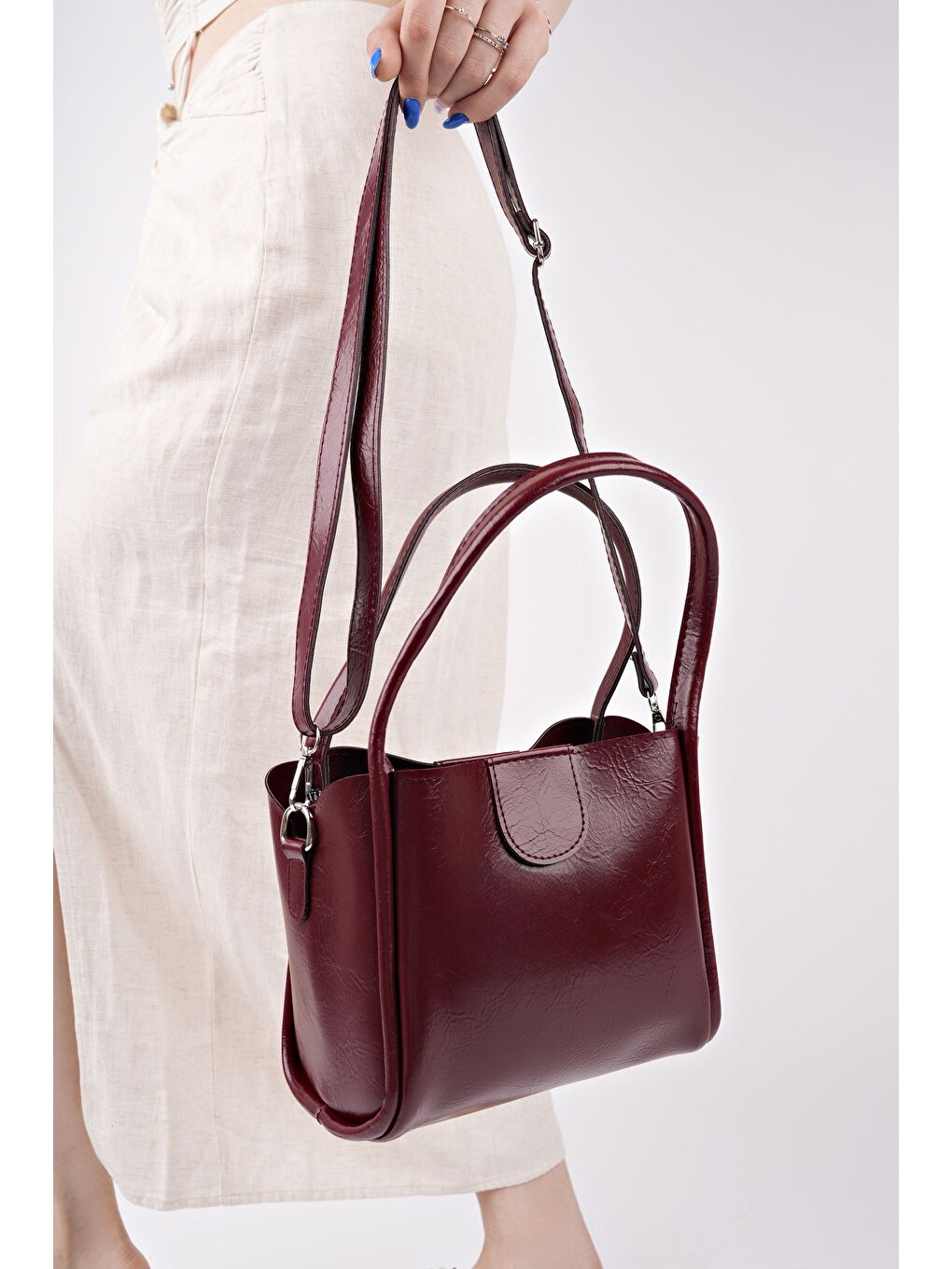 Bordo BECA Kadın El ve Omuz Çantası-1