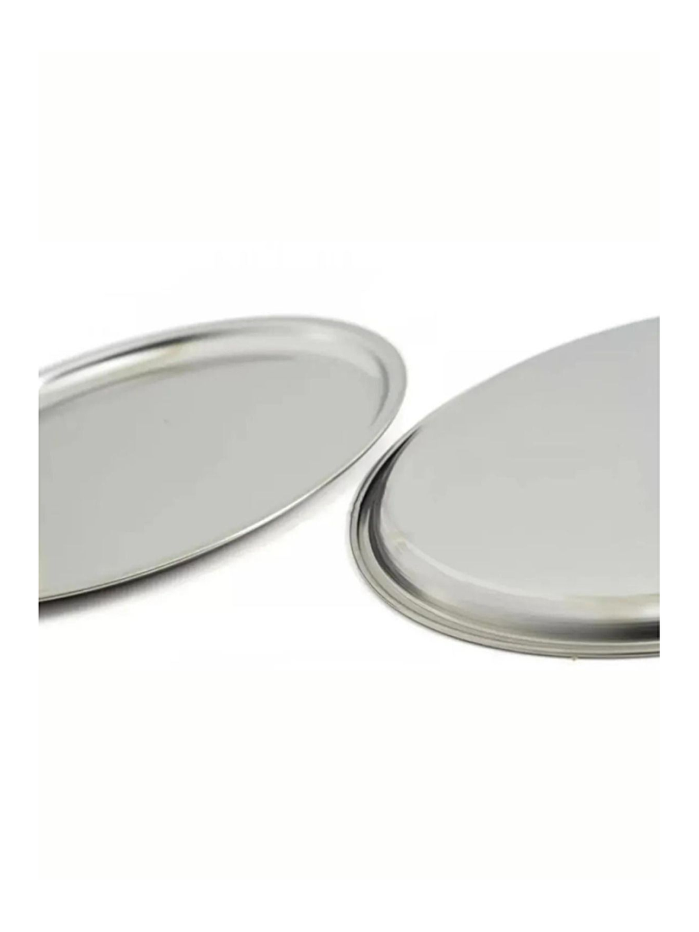 Gri Paslanmaz Çelik 4 Adet 27 cm Yuvarlak Servis Tabağı-3