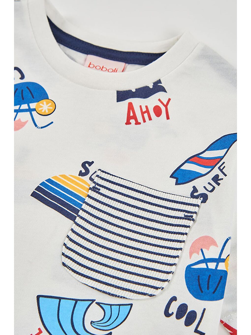 Surf Desenli Tshirt 2-6 Yaş Beyaz-2