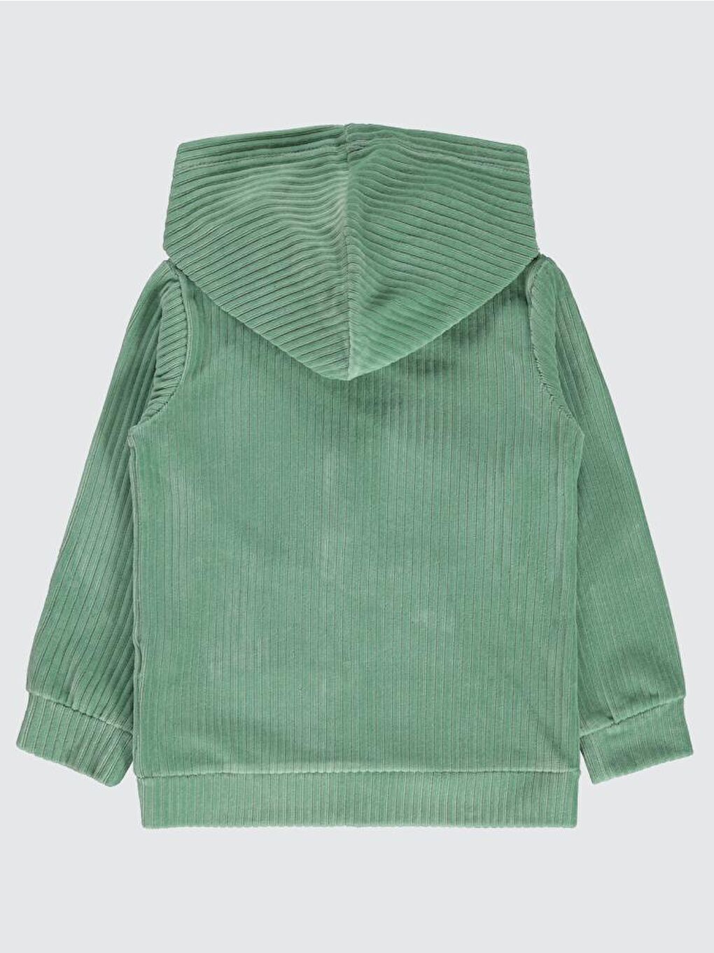 Yeşil Girls Gipeli Fitilli Kadife 10-13 Yaş Hırka-1