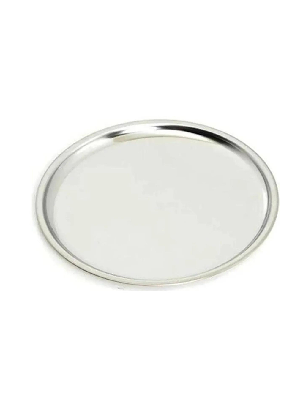 Gri Paslanmaz Çelik 6 Adet 23 cm Yuvarlak Servis Tabağı-1