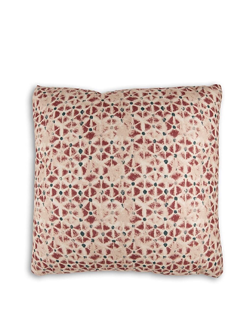 Bordo Desenli Kırlent Kılıfı Dekoratif Etnik Ikat Damask Inta 491-1